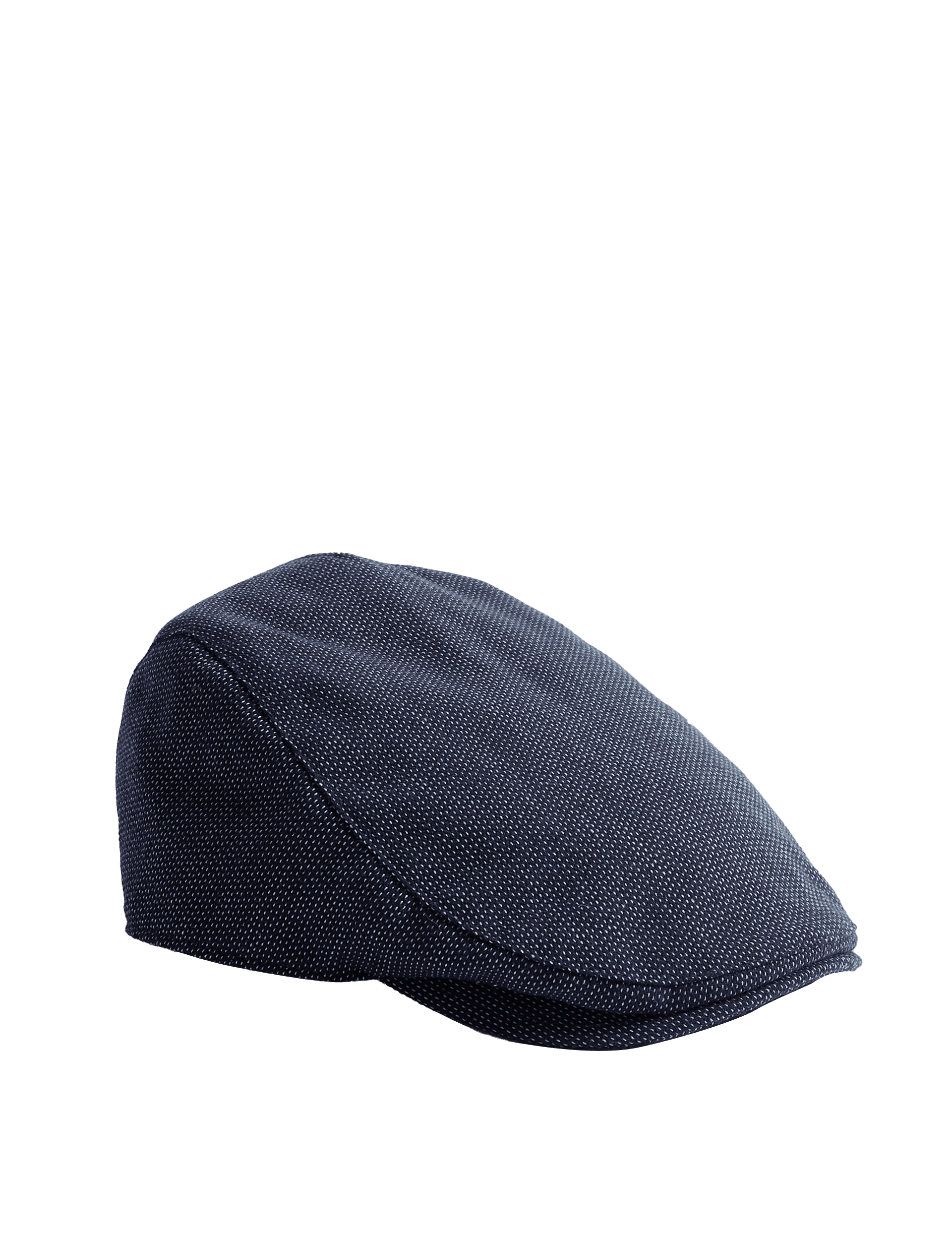 M&S Collection Men's Checked Flat Cap - S-M - Navy Mix, Navy Mix