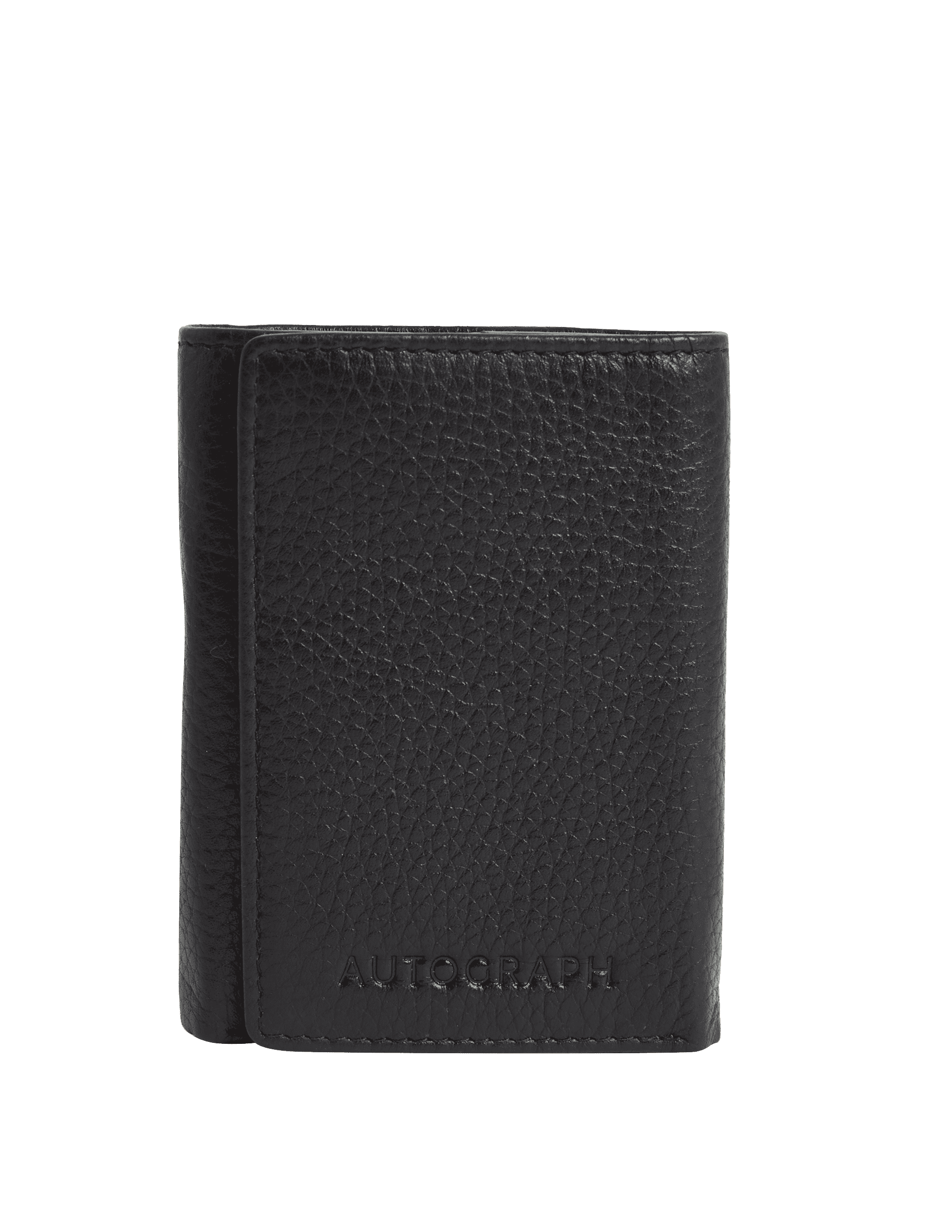 Autograph Men's Leather Tri-Fold Wallet - one size - Black, Black