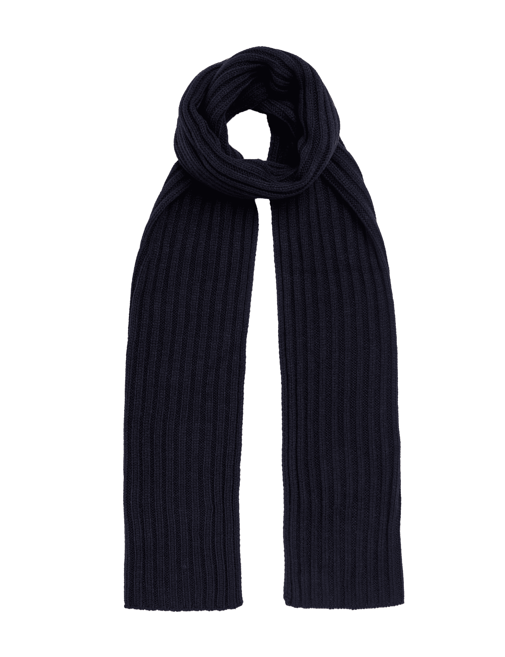 M&S Collection Men's Knitted Textured Scarf - one size - Navy, Navy,Black,Charcoal Mix,Light Grey