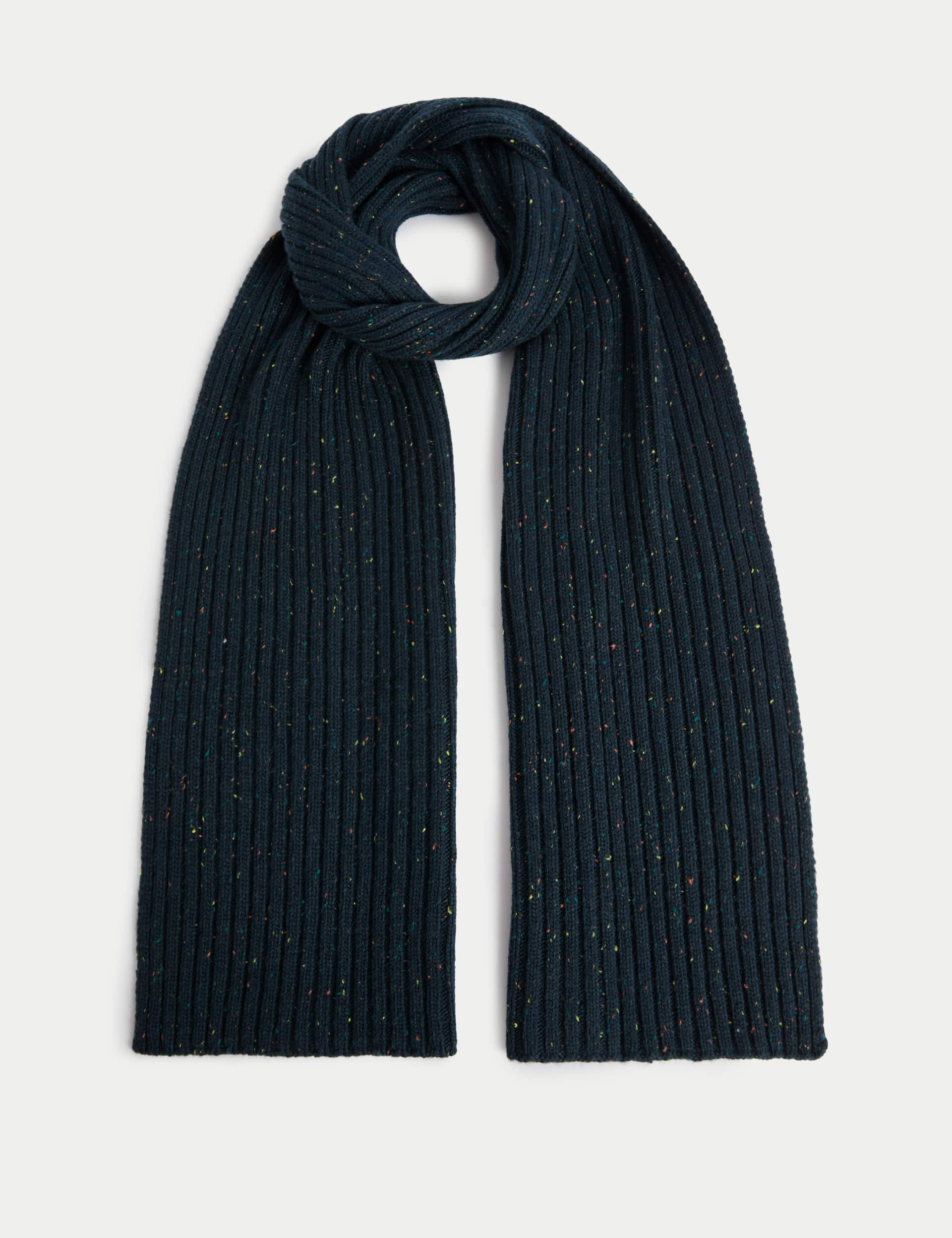 M&S Men's Knitted Scarf - Teal, Teal