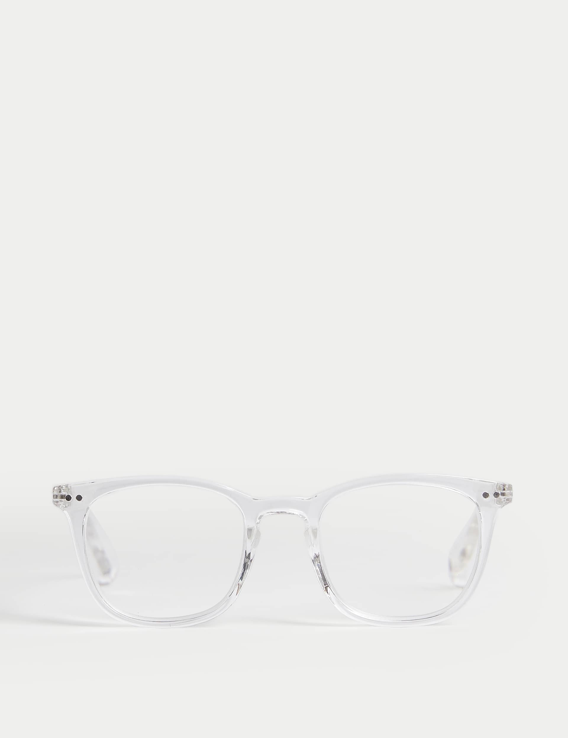 M&S Collection Men's Circular Reading Glasses - 3 - Clear, Black,Brown Mix,Clear,Dark Grey