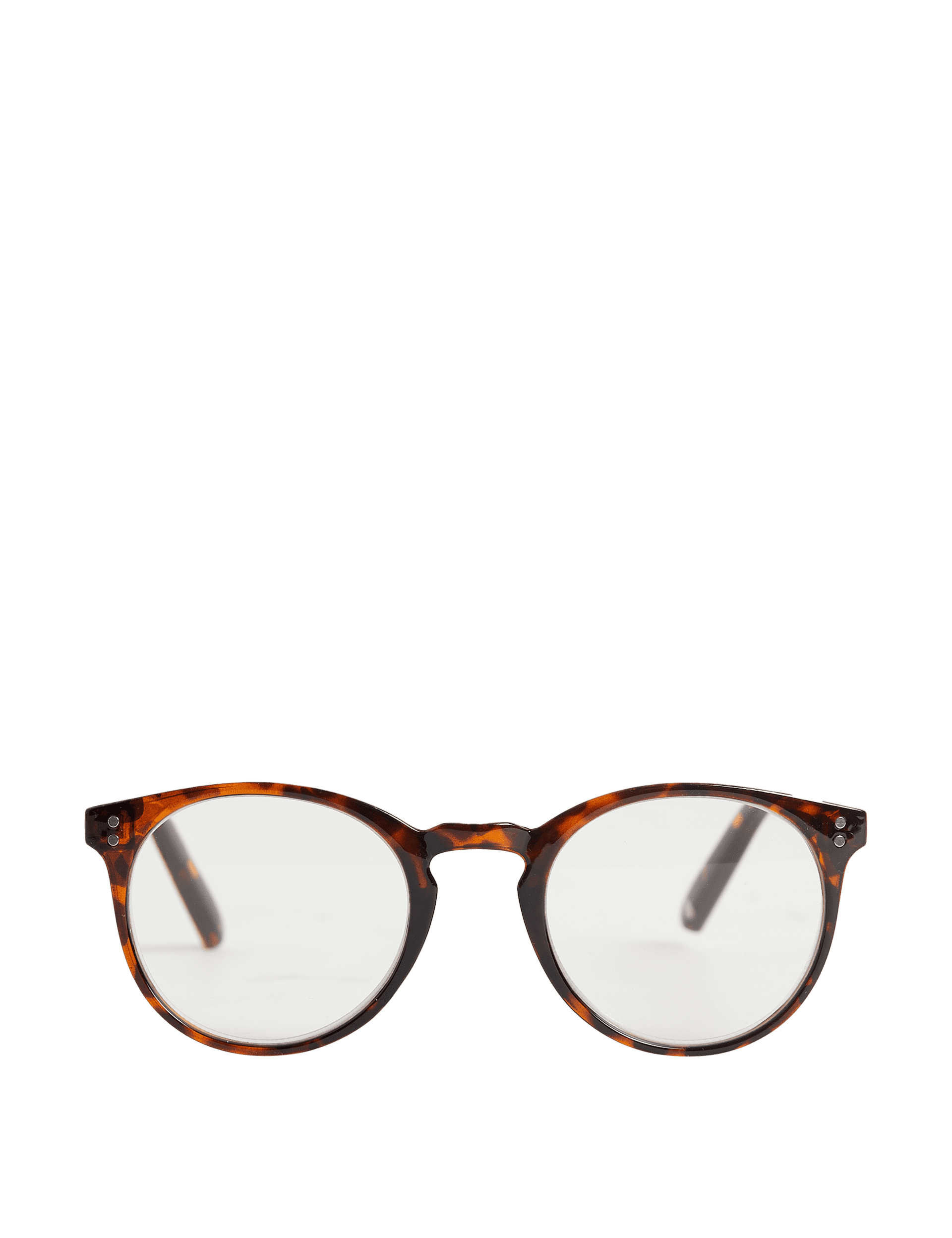 M&S Collection Men's Round Reading Glasses - 1.5 - Brown Mix, Brown Mix,Light Grey