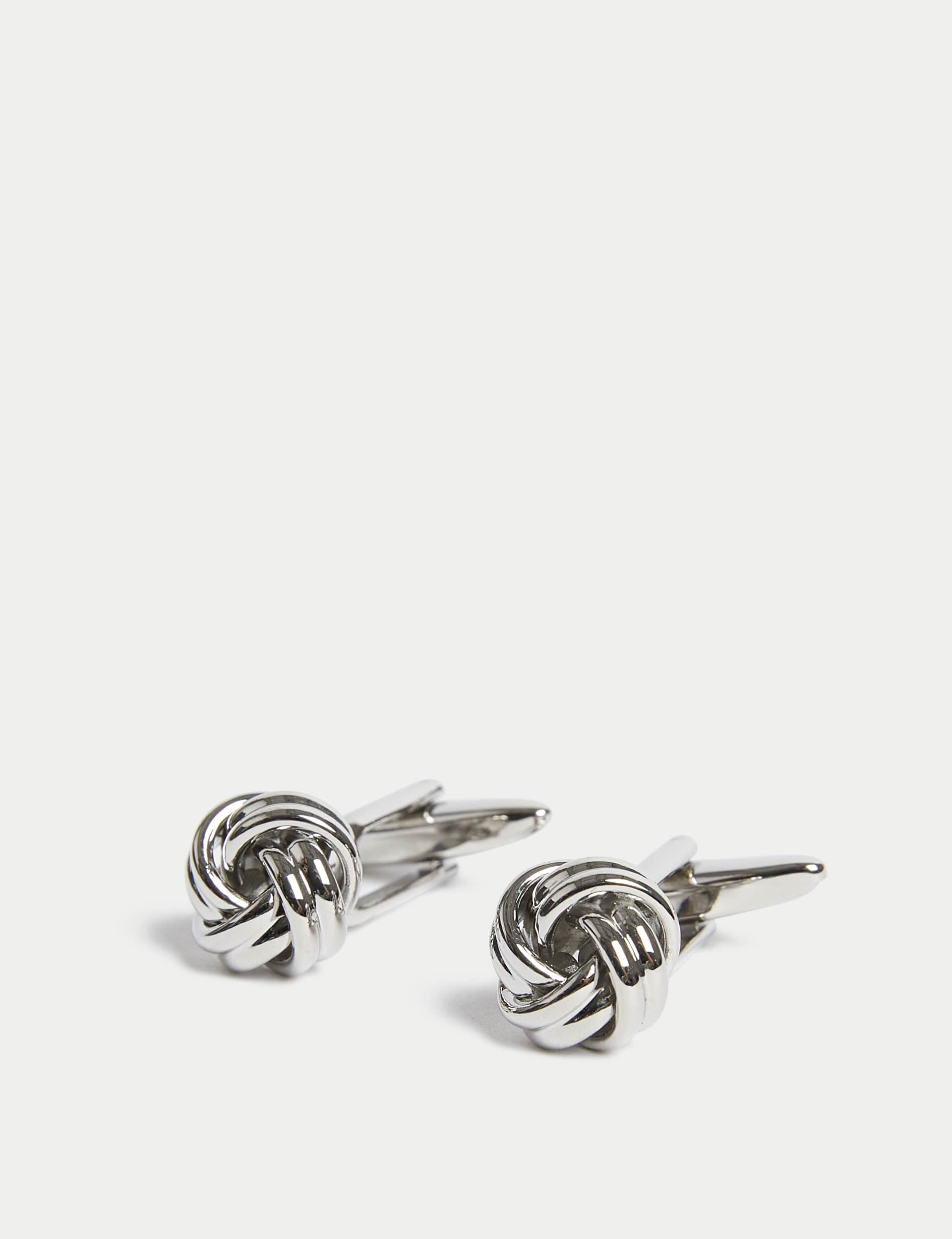 M&S Collection Men's Knot Cufflinks - Silver, Silver