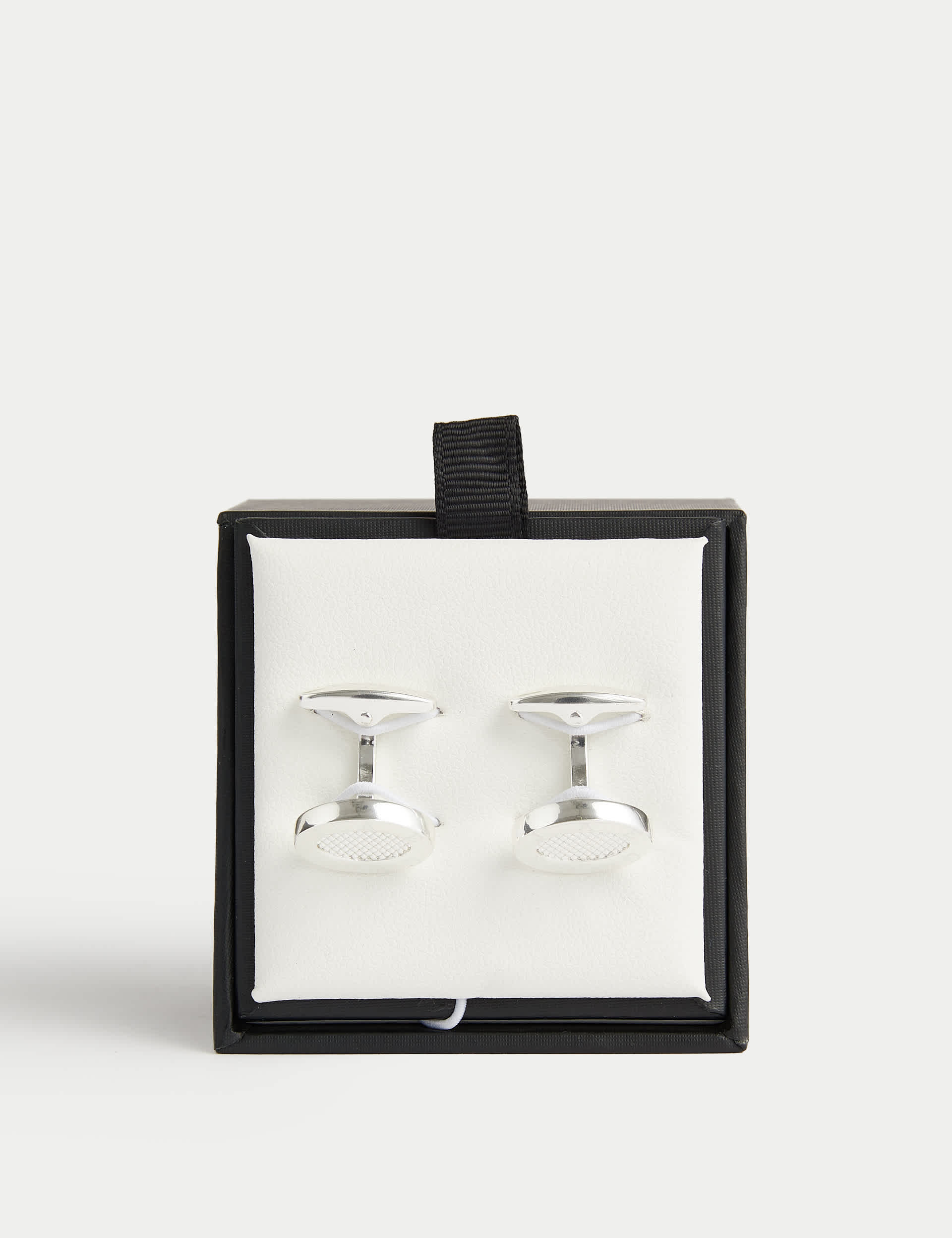 Jaeger Men's Silver Plated Cufflinks  Silver