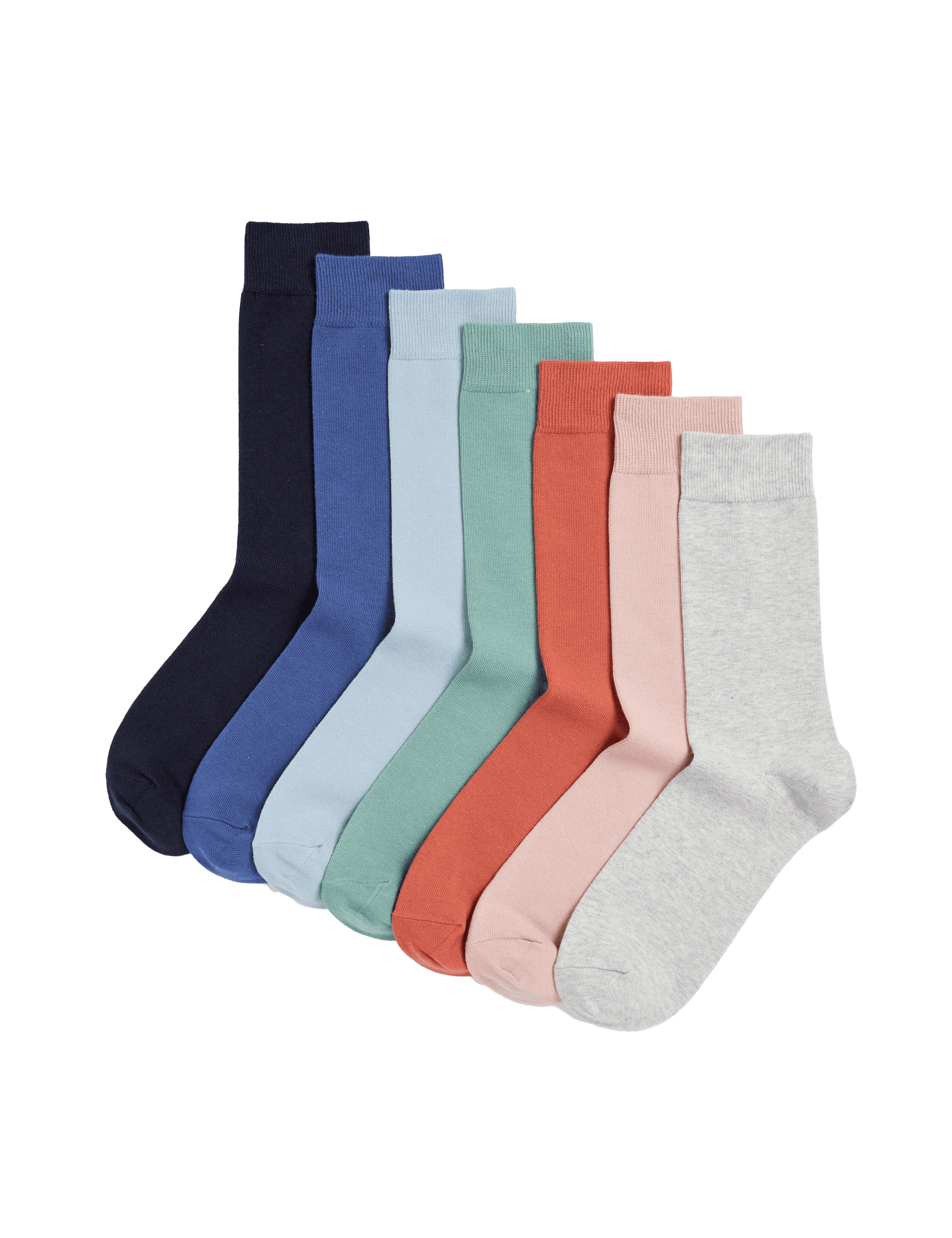 M&S Collection Men's 7pk Cool & Fresh Cotton Rich Socks - 9-12 - Multi, Multi