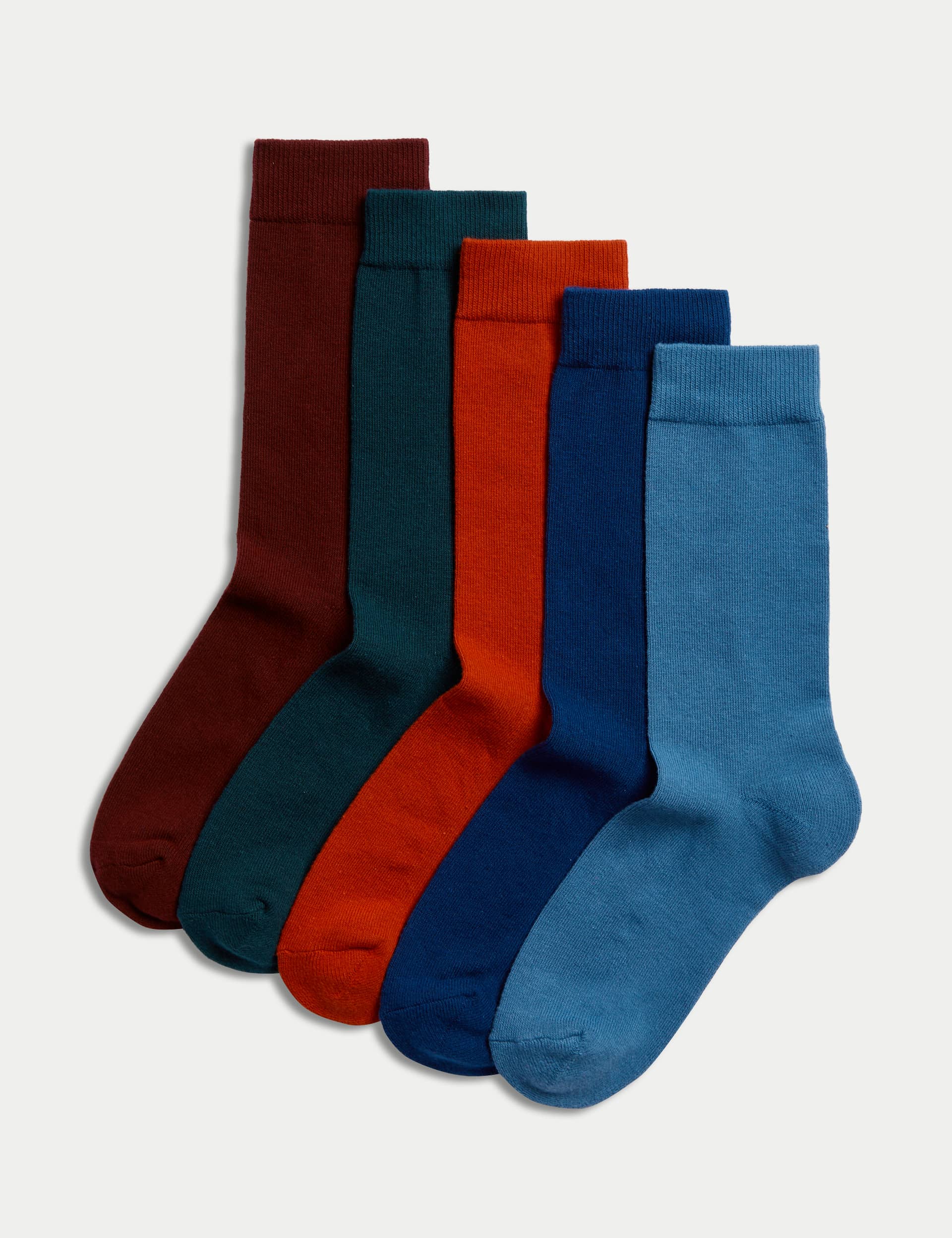 M&S Men's 5pk Cool and Fresh Cushioned Socks - 9-12 - Multi, Multi