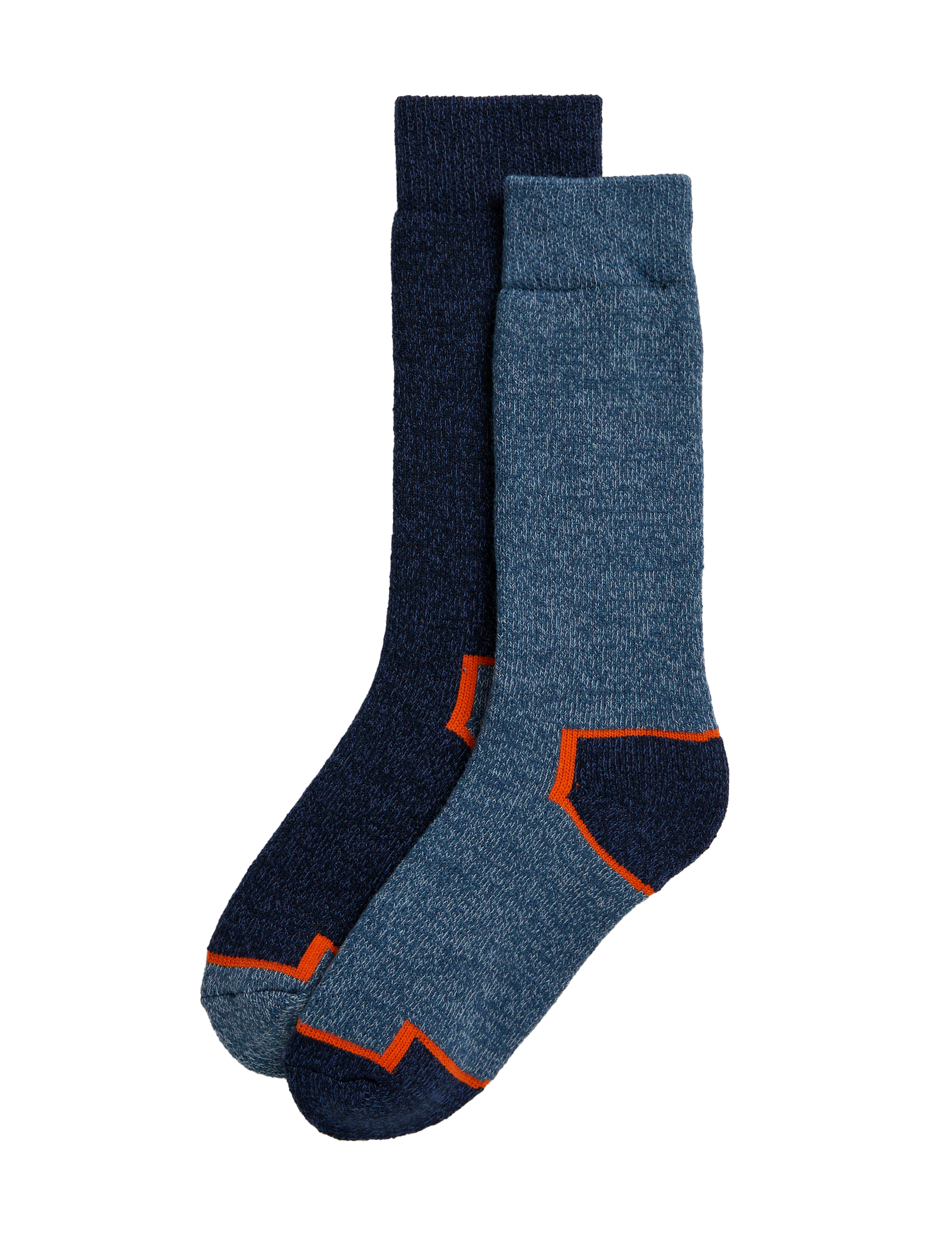 M&S Collection Men's 2 Pack Freshfeet Heavyweight Work Socks - 9-12 - Navy/Blue, Navy/Blue,Black/Gr