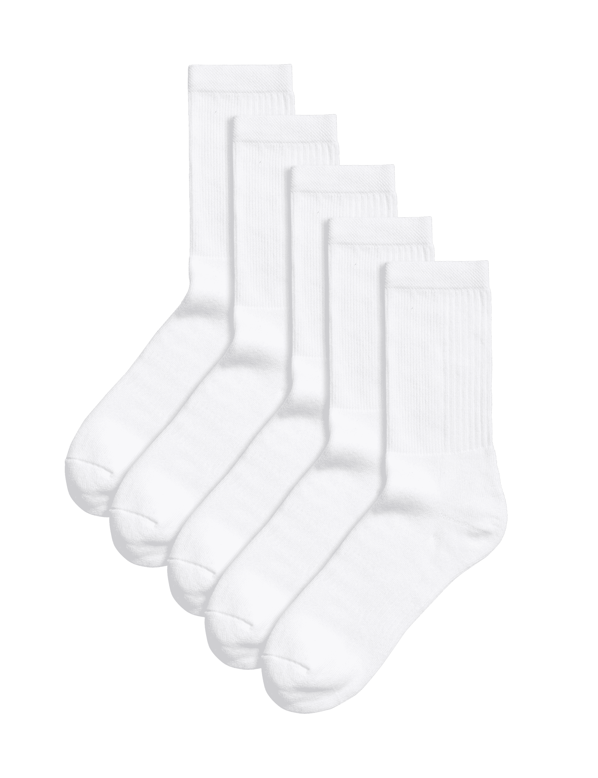 Goodmove Men's 5pk Cool & Fresh Cushioned Sports Socks - 9-12 - White, White,Black