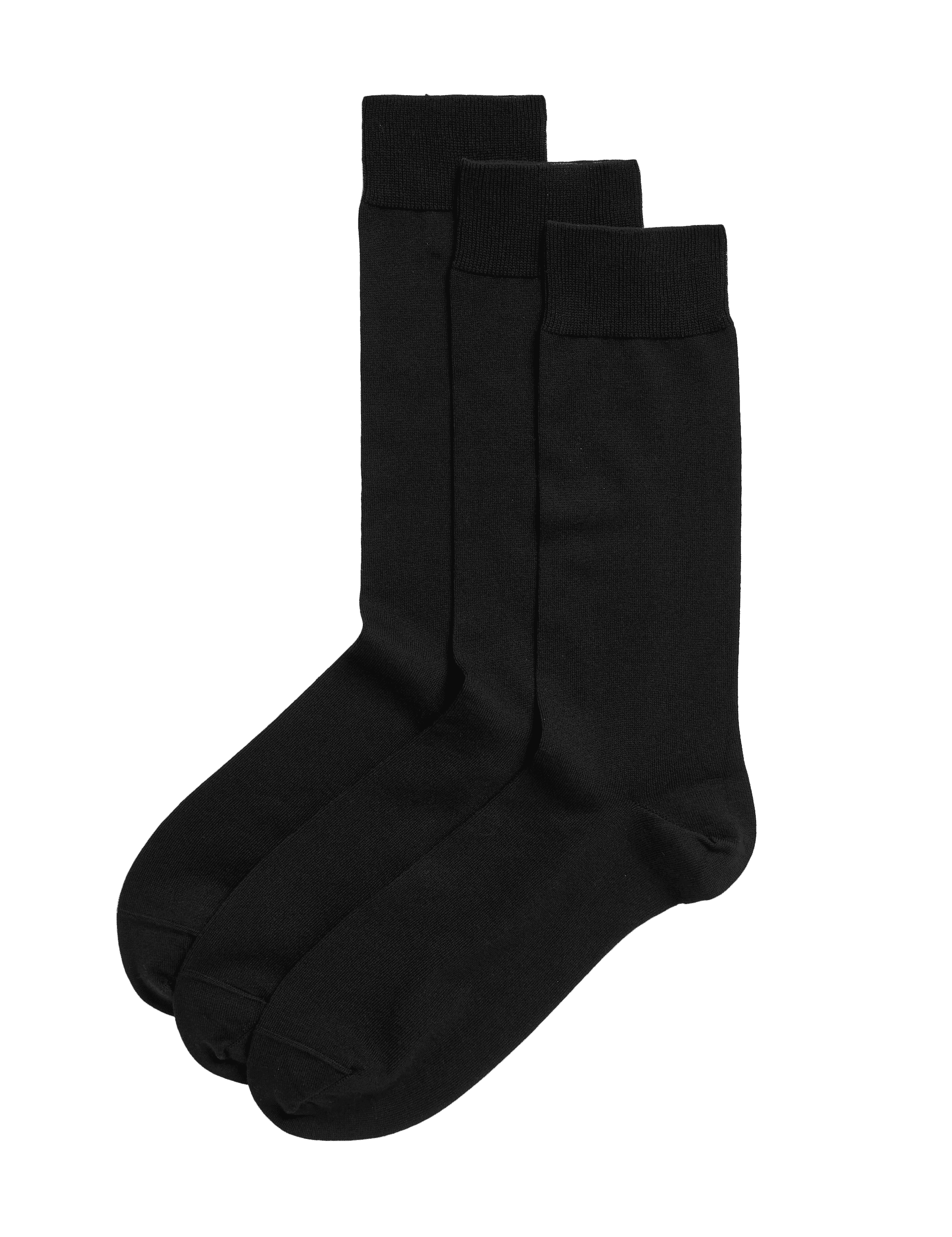 M&S Sartorial Men's 3pk Luxury Egyptian Cotton Rich Socks - 6-8.5 - Black, Black,Beige,Dark Navy