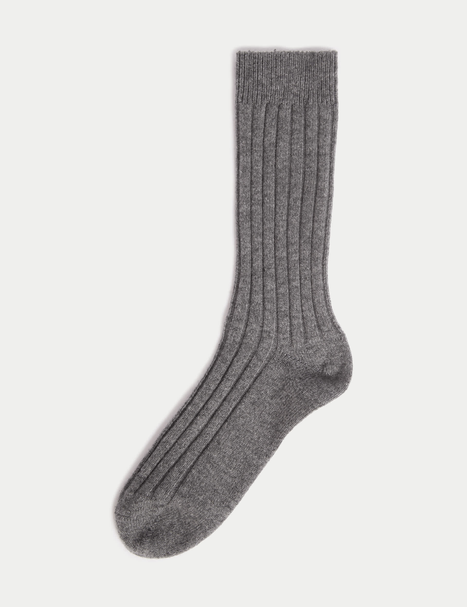 Autograph Men's Cashmere Rich Ribbed Socks - 9-12 - Grey, Navy,Mole,Grey,Black