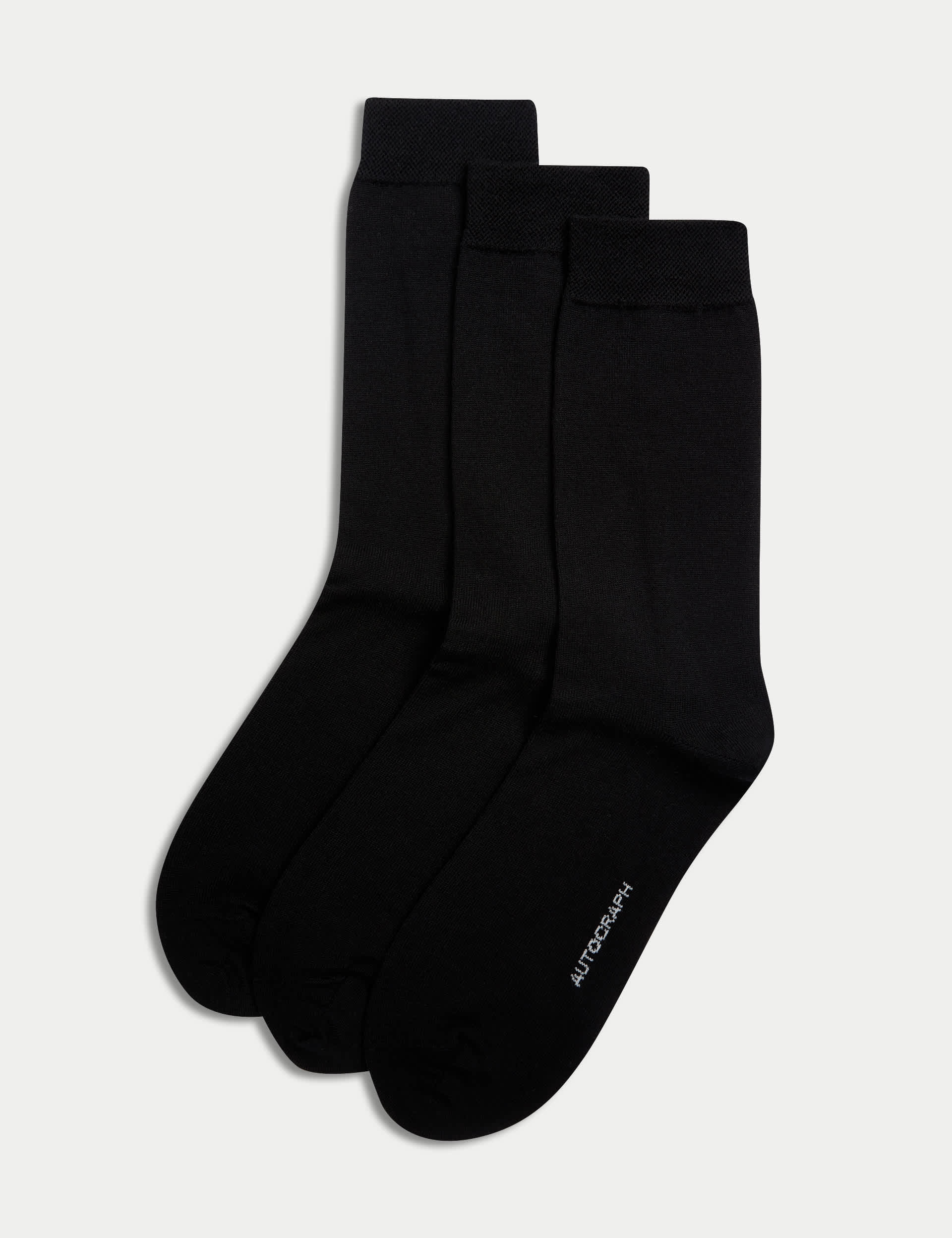 Autograph Men's 3pk Merino Wool Blend Socks - 9-12 - Black, Black