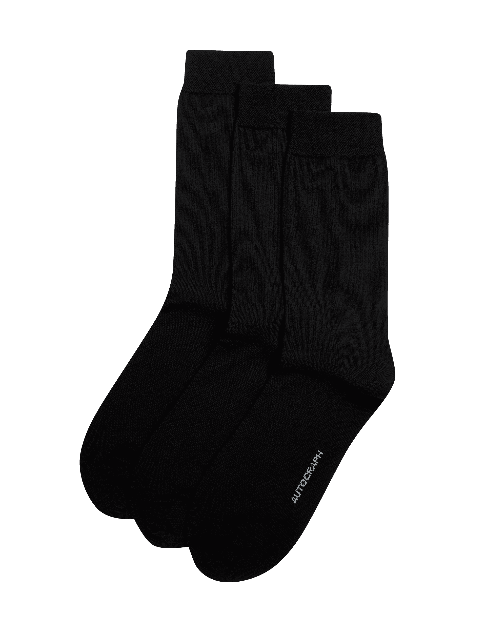 Autograph Men's 3pk Merino Wool Blend Socks - 9-12 - Black, Black