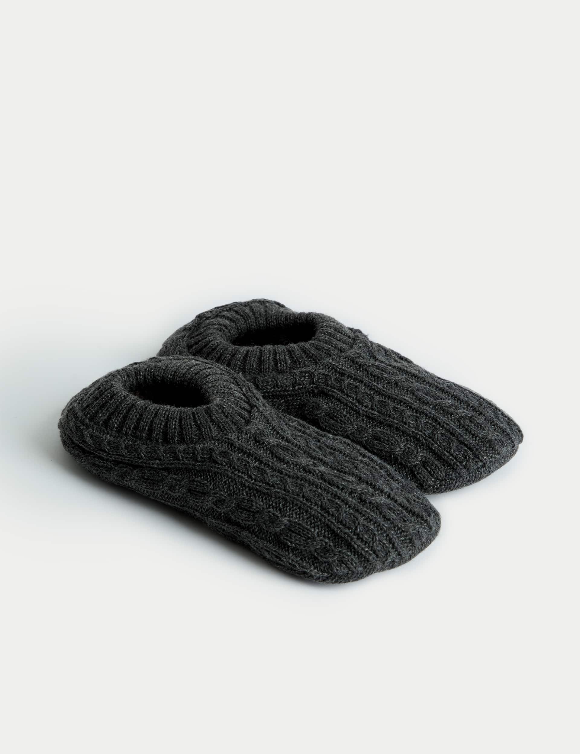 M&S Men's Cable Knit Slipper Socks