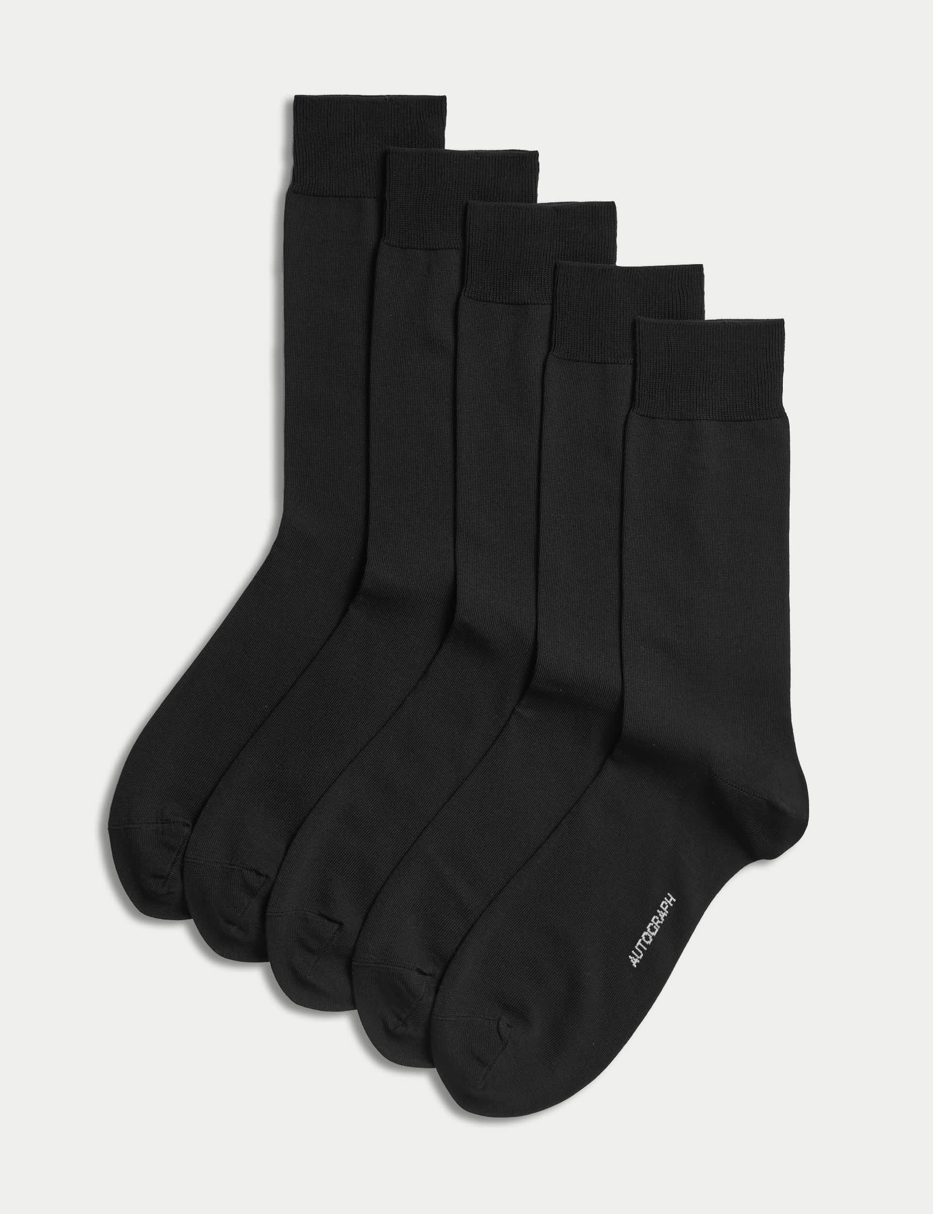 Autograph Men's 5pk Cotton Socks - 9-12 - Black, Black