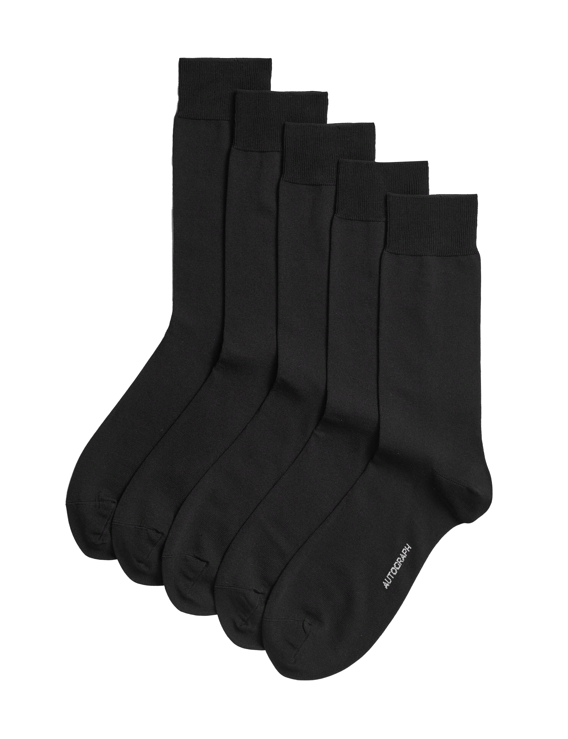 Autograph Men's 5pk Cotton Socks - 9-12 - Black, Black