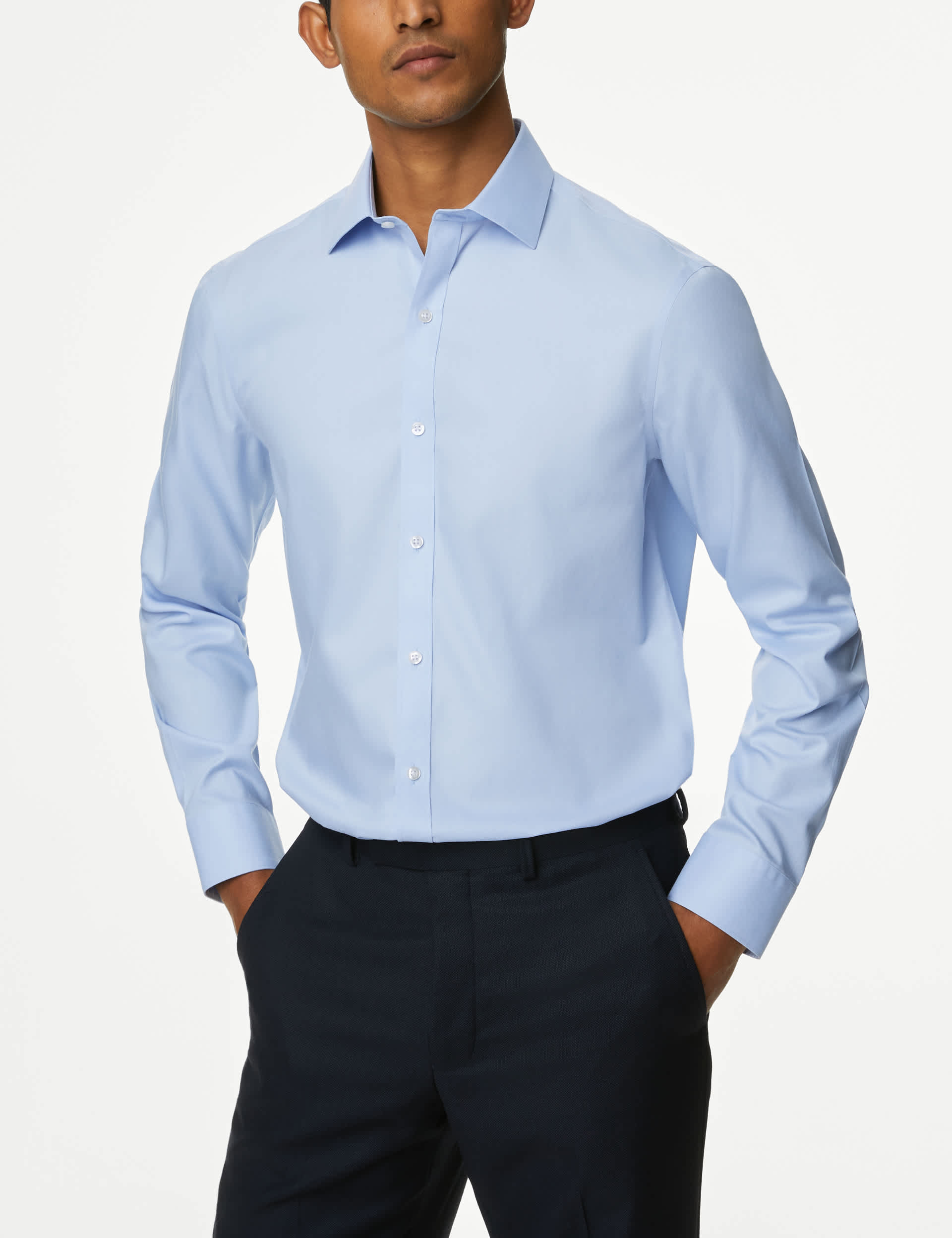 M&S Men's Regular Fit Ultimate Non Iron Cotton Shirt