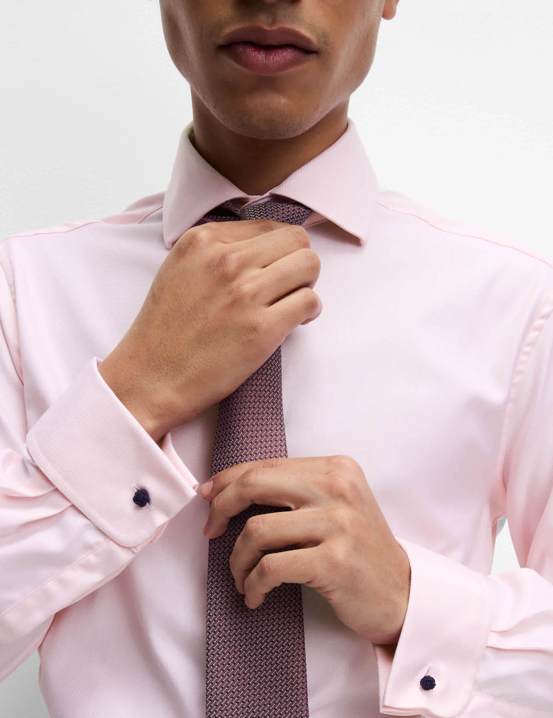 M&S Sartorial Men's Slim Fit Luxury Cotton Double Cuff Twill Shirt