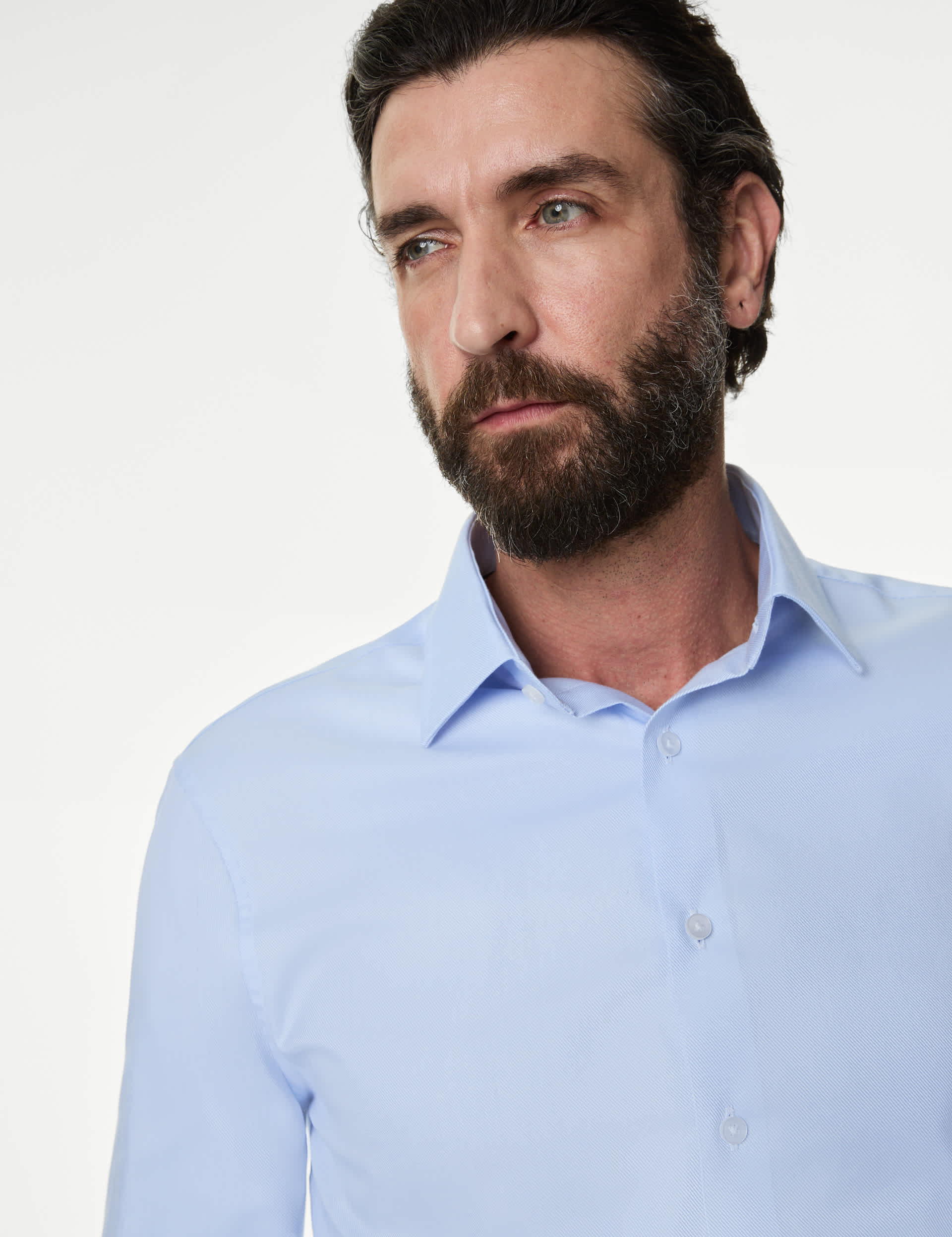 M&S Sartorial Men's Tailored Fit Luxury Cotton Twill Shirt