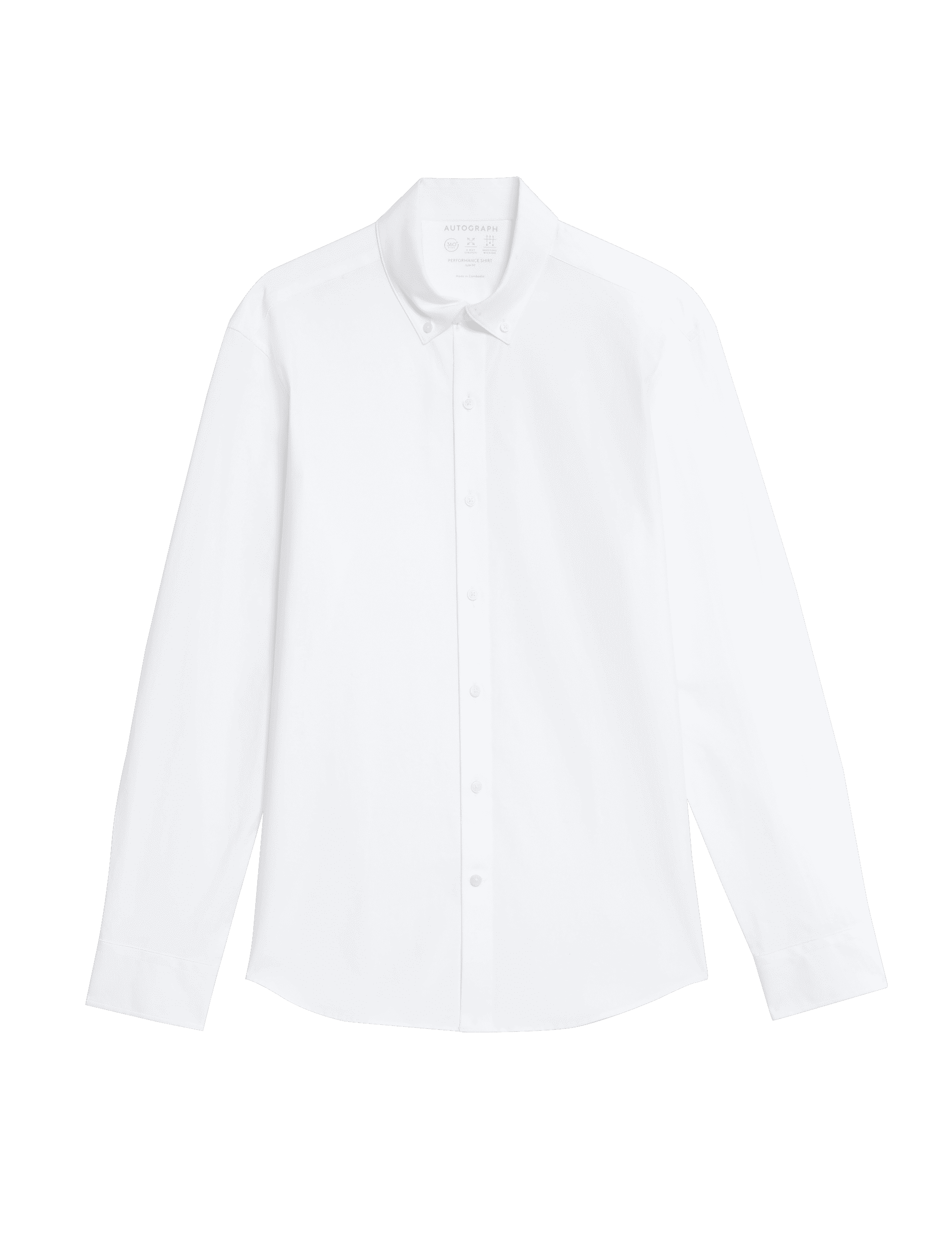 Autograph Men's Slim Fit Cotton Stretch 360 Flex Shirt - White, White,Light Grey,Smokey Green,Dark 