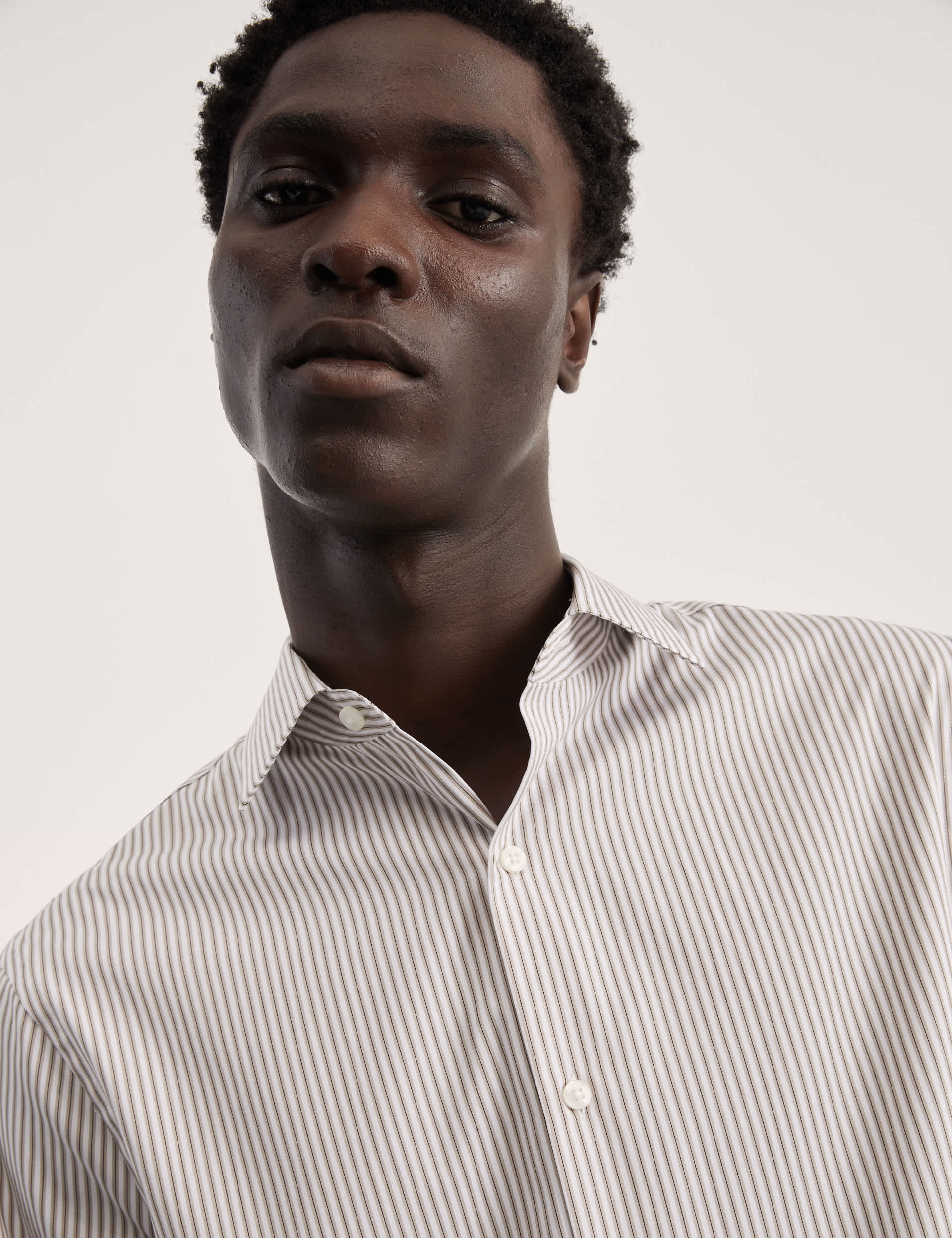 Jaeger Men's Tailored Fit Pure Cotton Striped Shirt