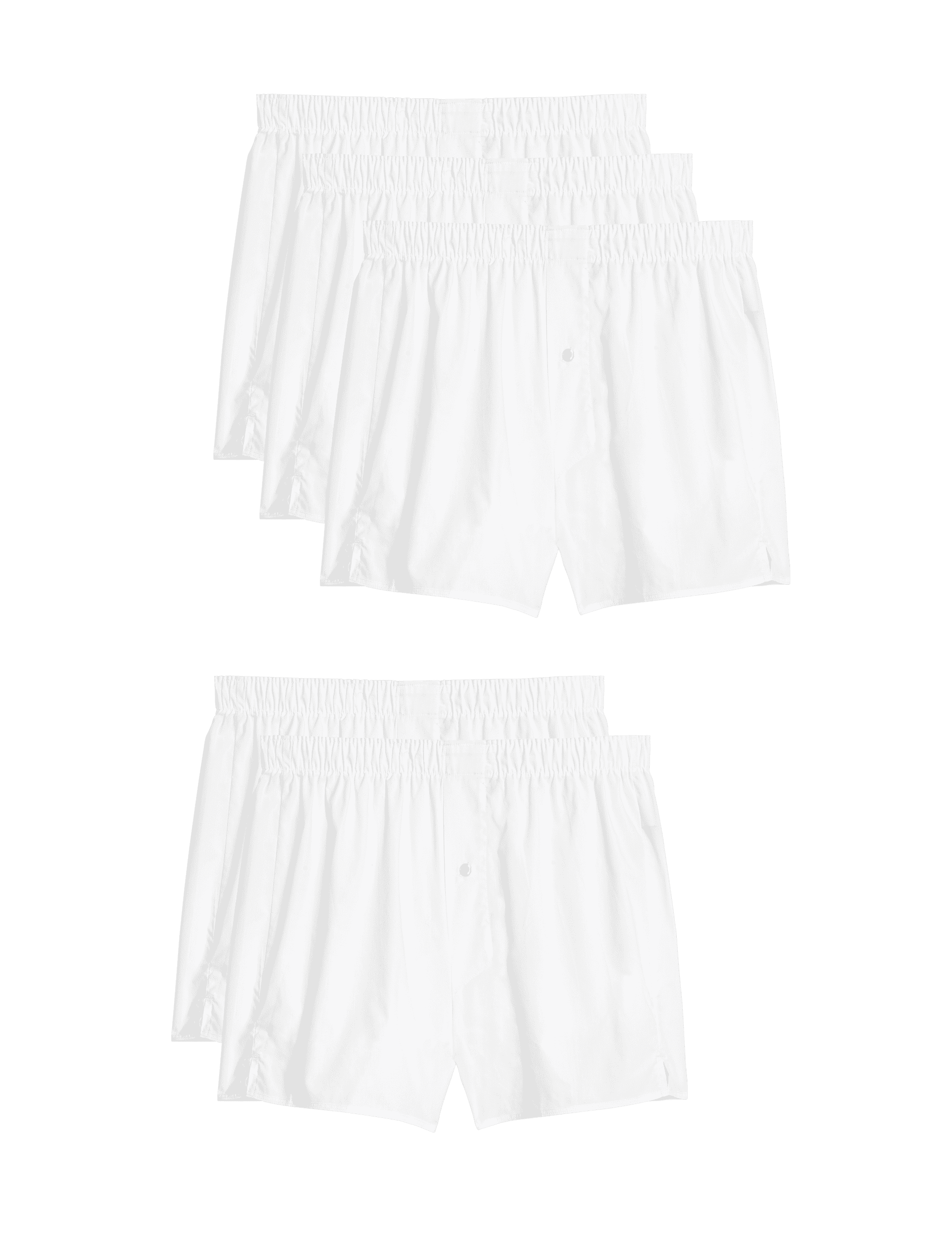 M&S Collection Men's 5pk Pure Cotton Woven Boxers - L - White, White