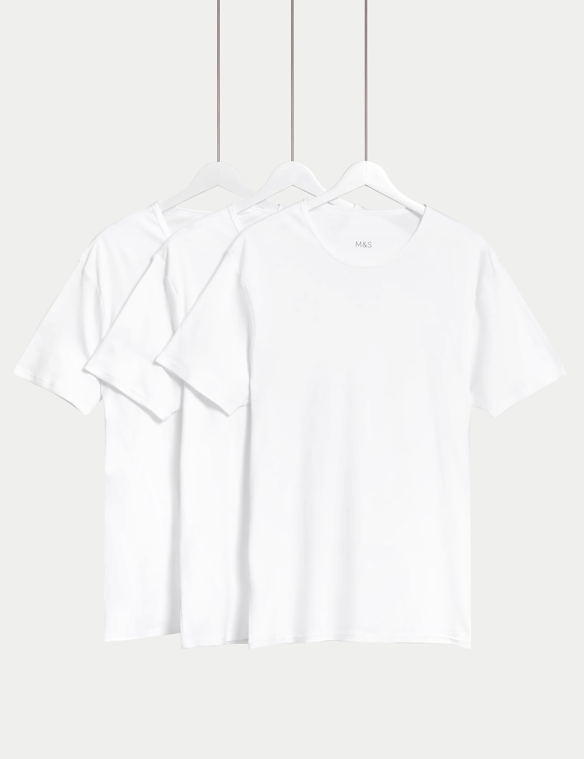 M&S Men's 3pk Essential Cotton T-Shirt Vests