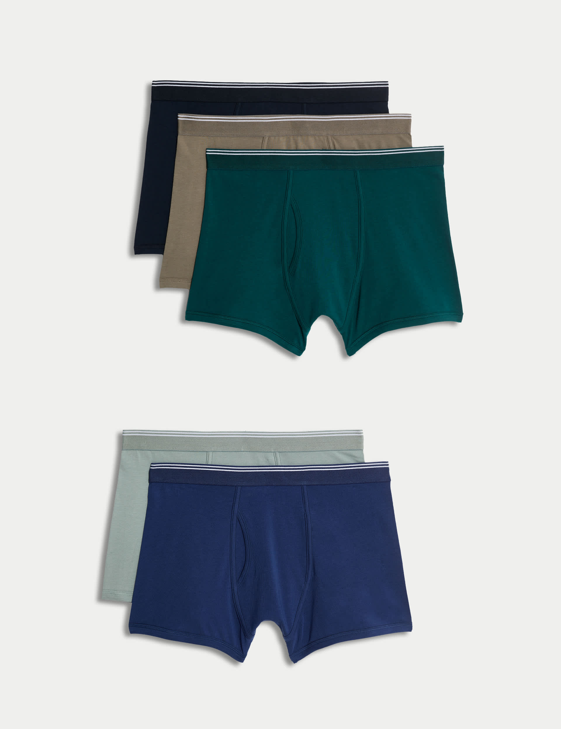 M&S Men's 5pk Cotton Rich Cool & Fresh™ Trunks - Multi, Multi