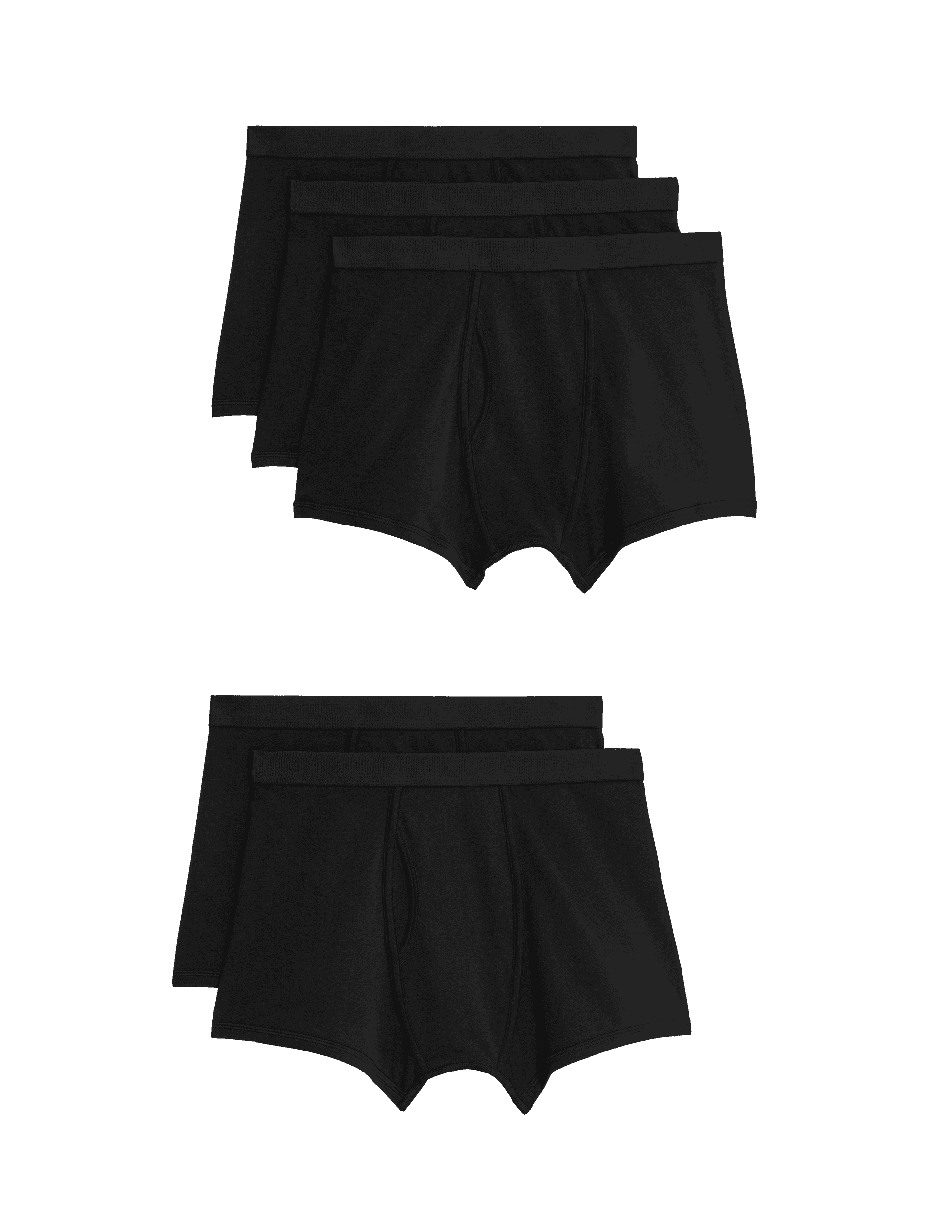 M&S Collection Men's 5pk Cotton Stretch Cool & Fresh Trunks - M - Black, White,Black