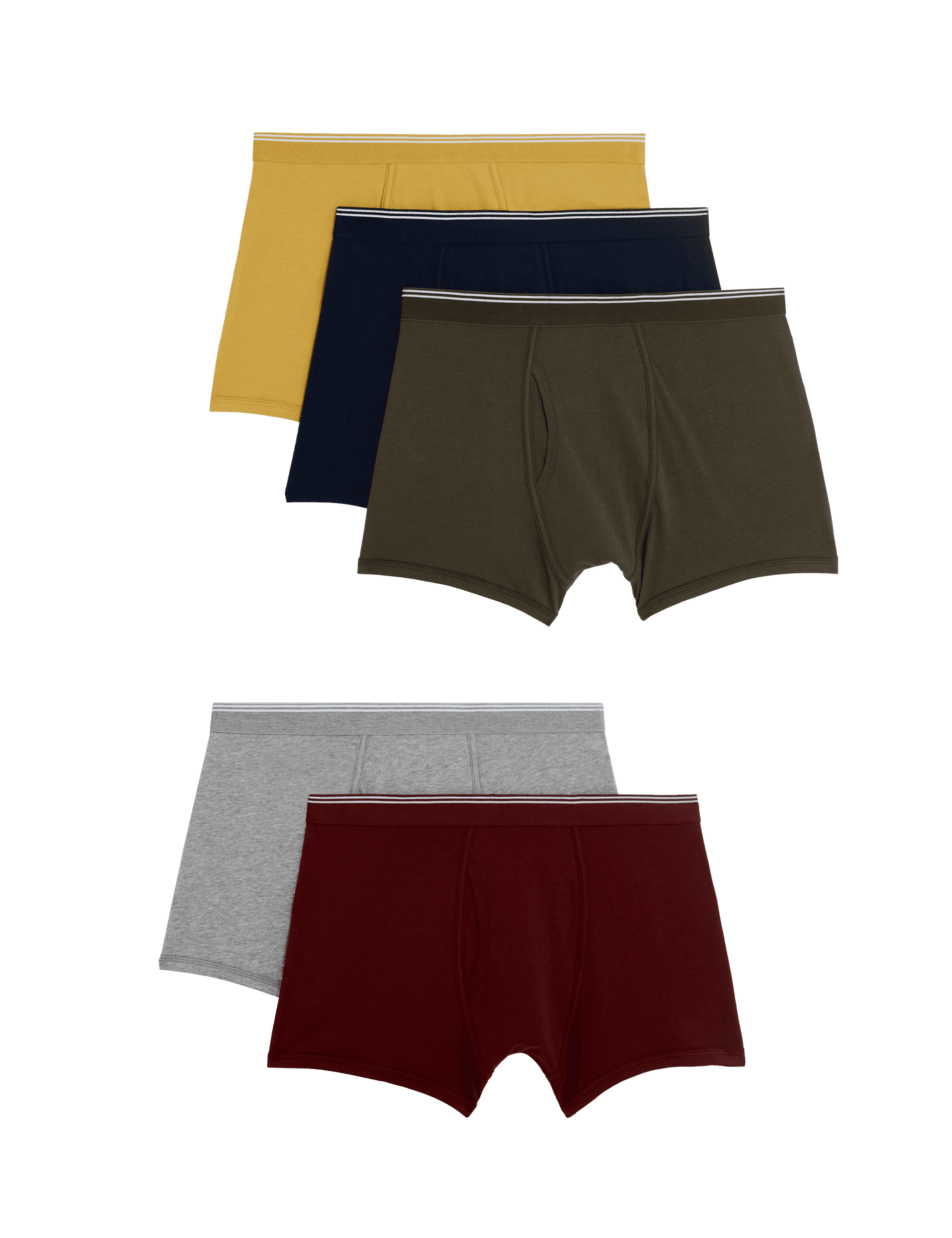 M&S Collection Men's 5pk Cotton Rich Stretch Cool & Fresh Trunks - XL - Multi, Multi