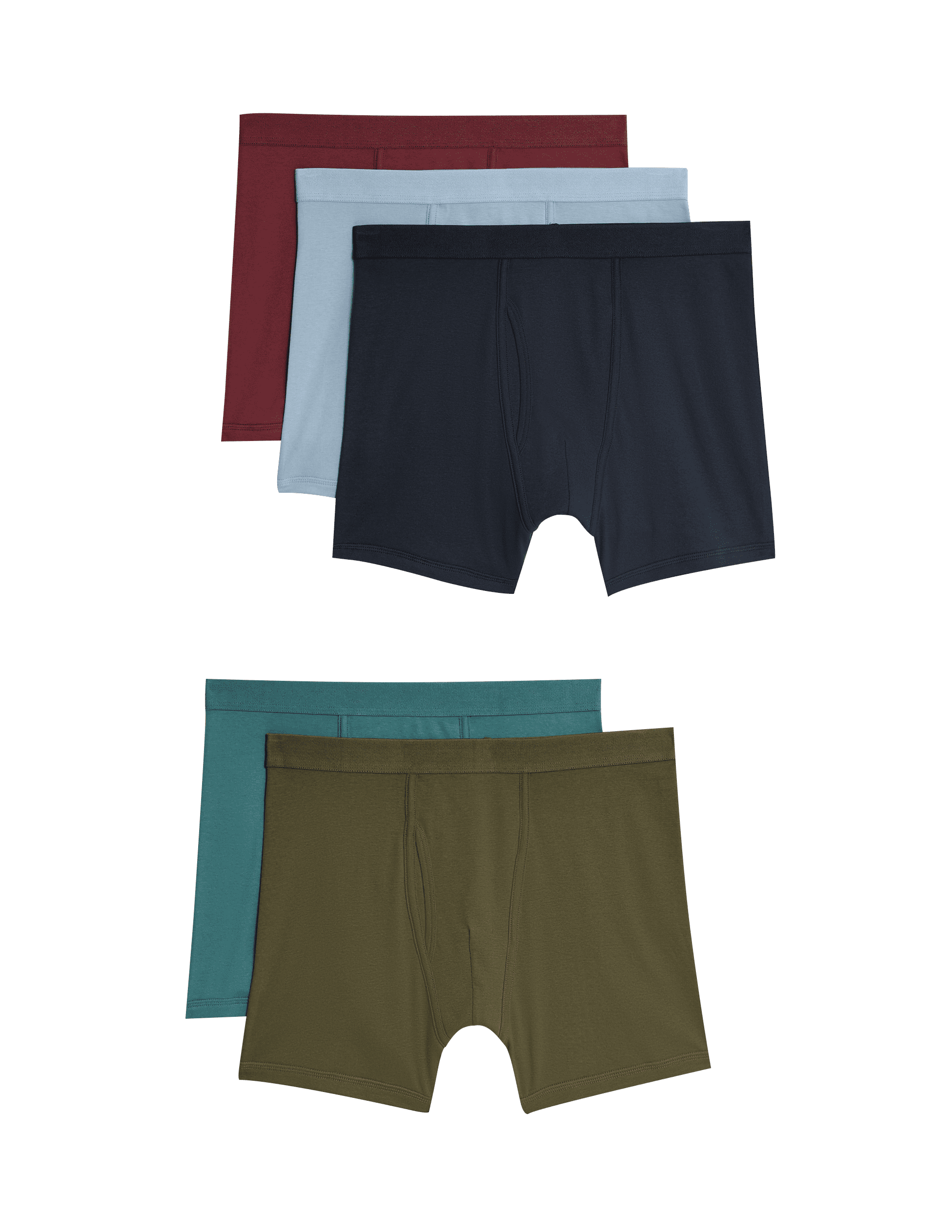 M&S Collection Men's 5pk Pure Cotton Cool & Fresh Trunks - M - Multi, Multi