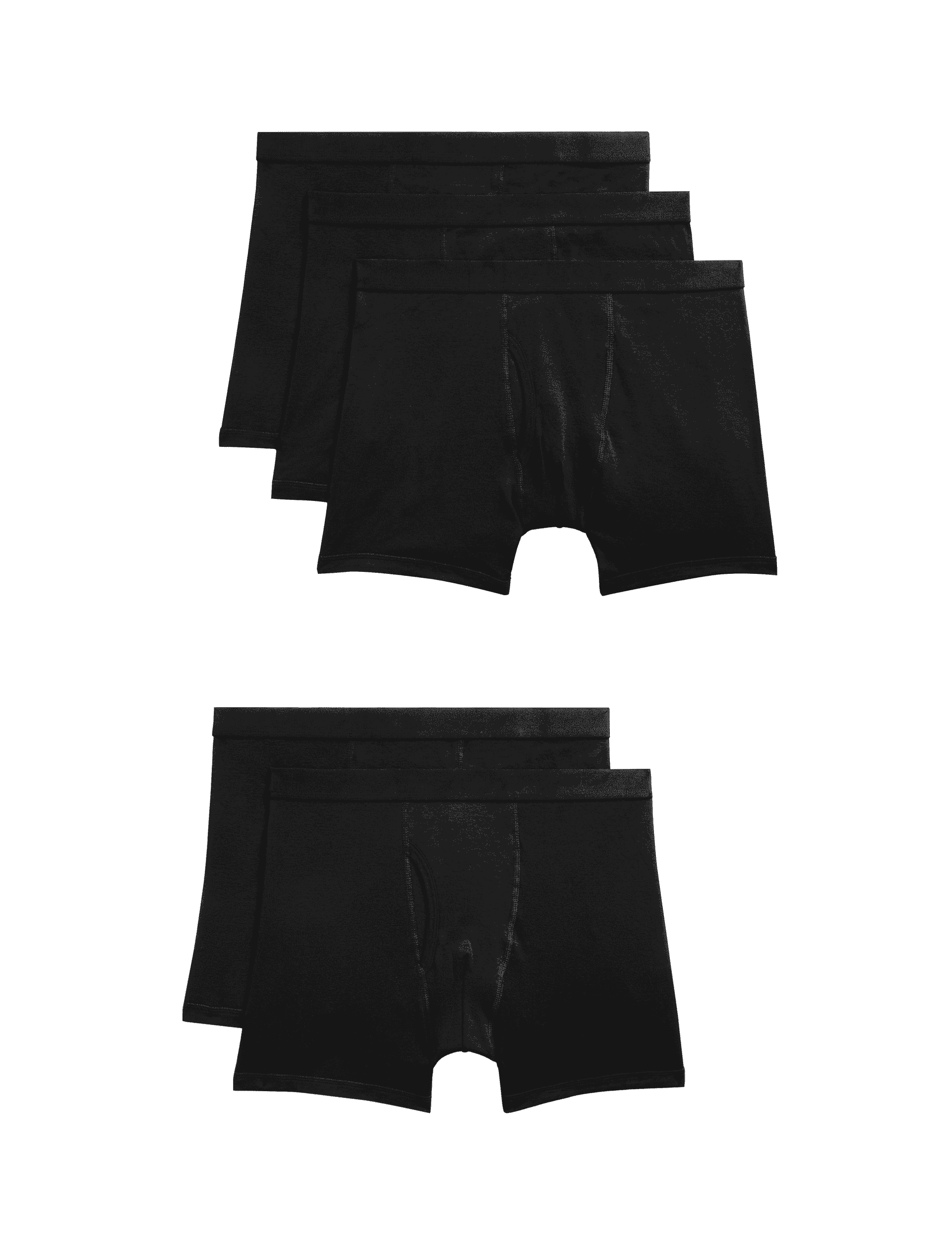 M&S Collection Men's 5pk Pure Cotton Cool & Fresh Trunks - Black, Black,Blue Mix,White