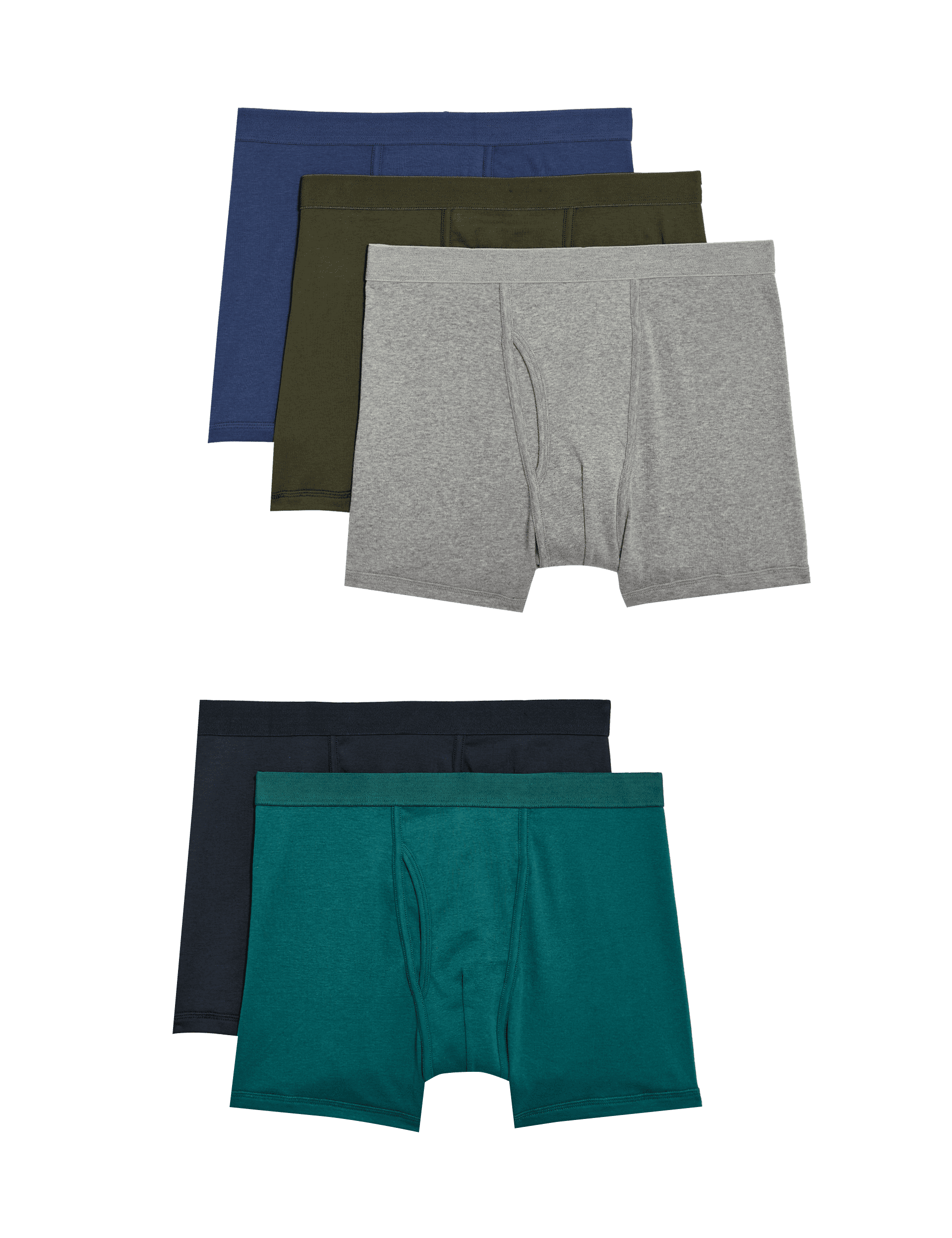 M&S Collection Men's 5pk Pure Cotton Cool & Fresh Trunks - Multi, Multi