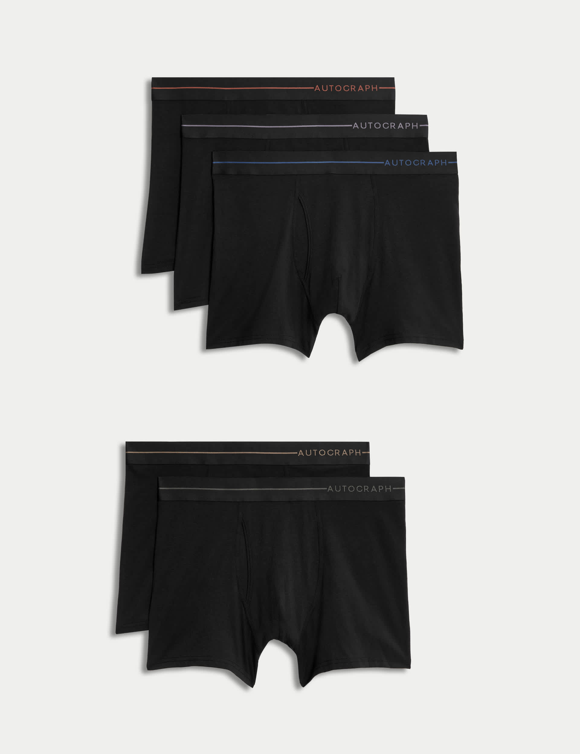 Autograph Men's 5pk Supima Cotton Blend Trunks - Black, Black