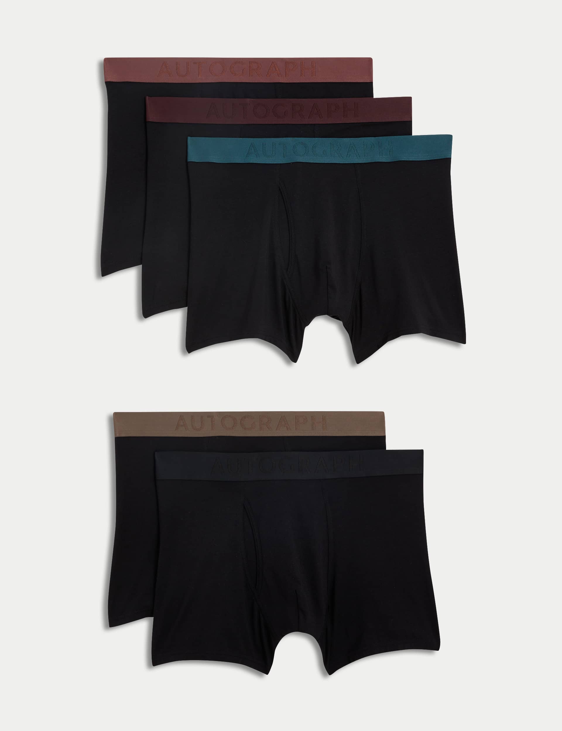 Autograph Men's 5pk Supima Cotton Modal Supersoft Trunks - Black Mix, Black Mix