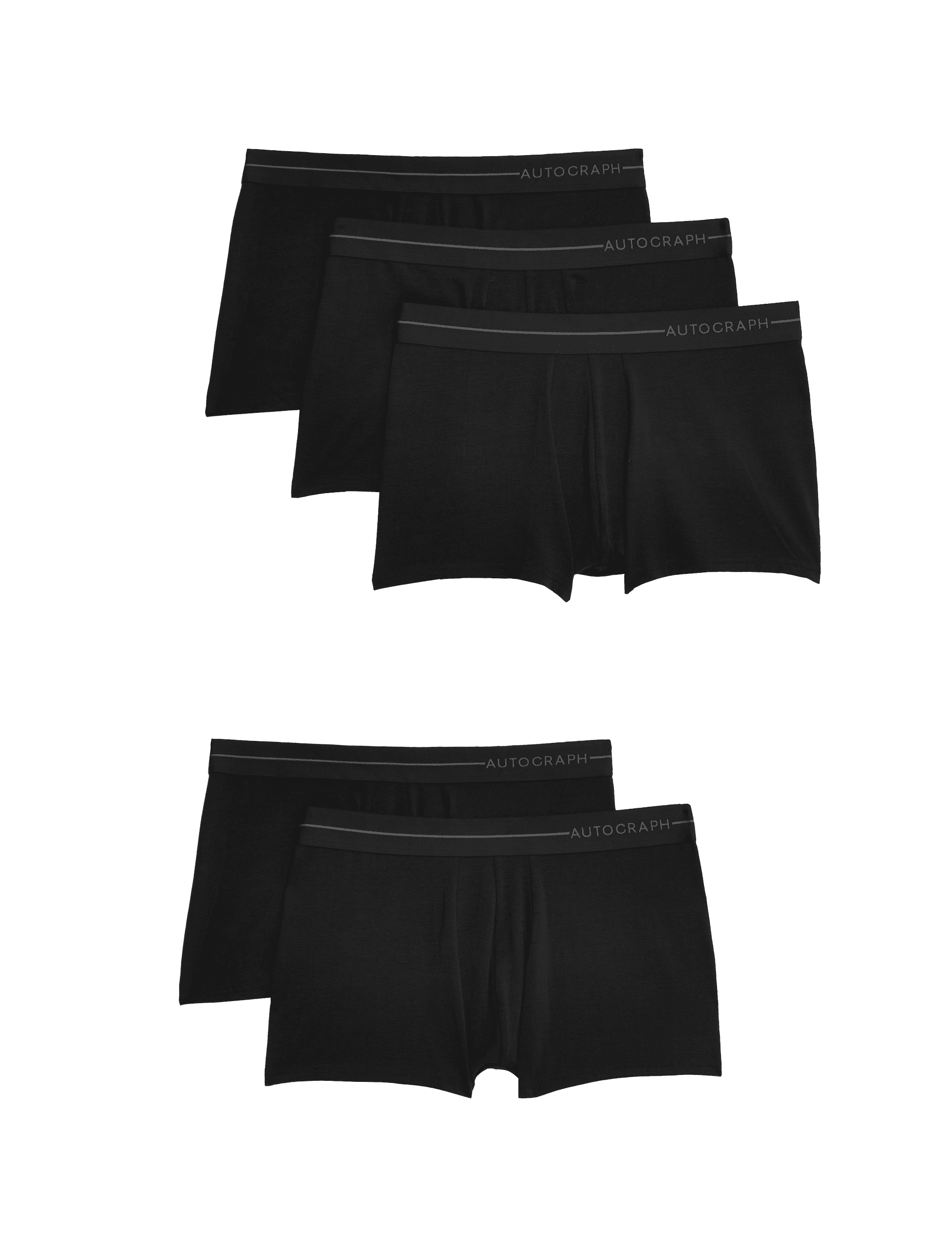 Autograph Men's 5pk Supima Cotton Modal Hipsters - Black, Black,White