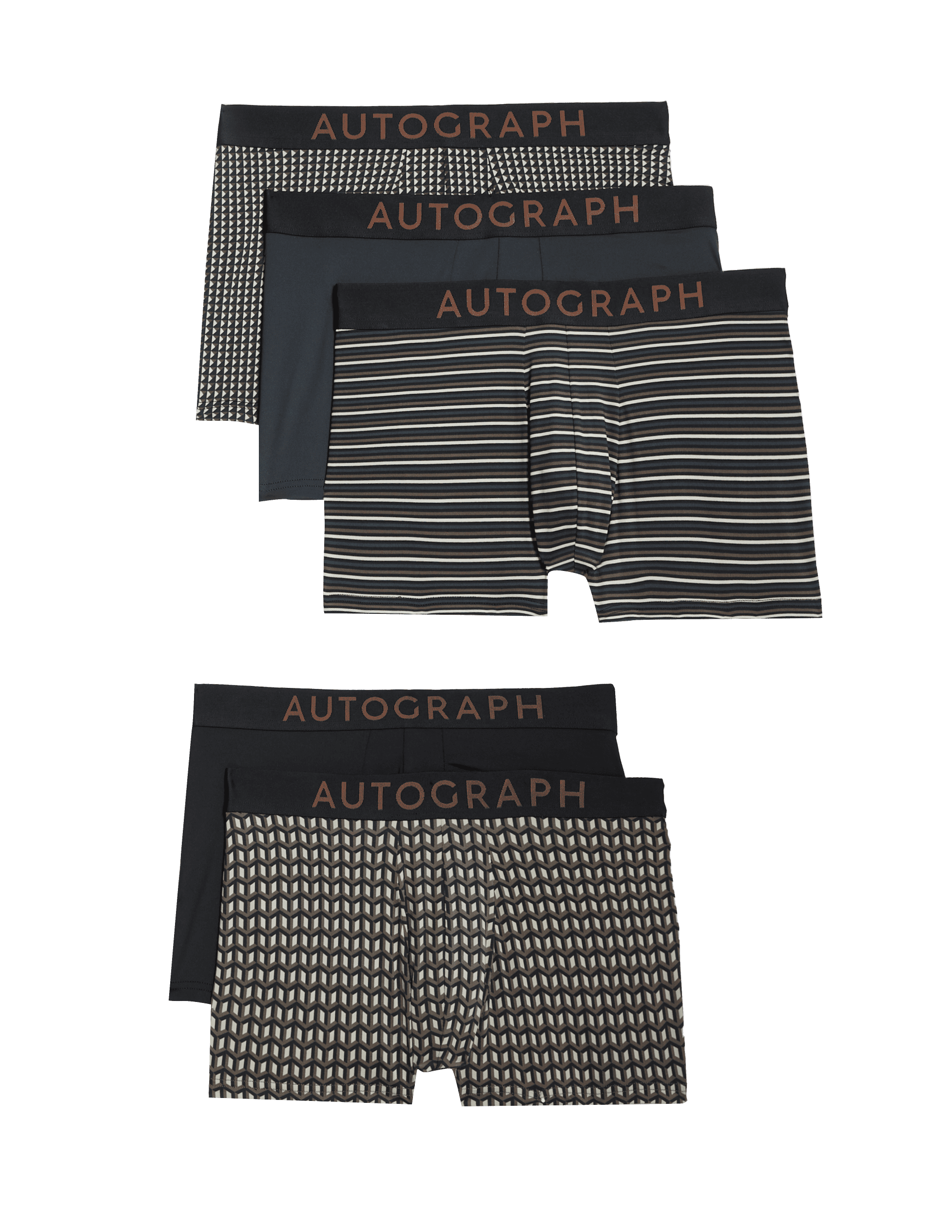 Autograph Men's 5pk Microskin Hipsters - Black Mix, Black Mix