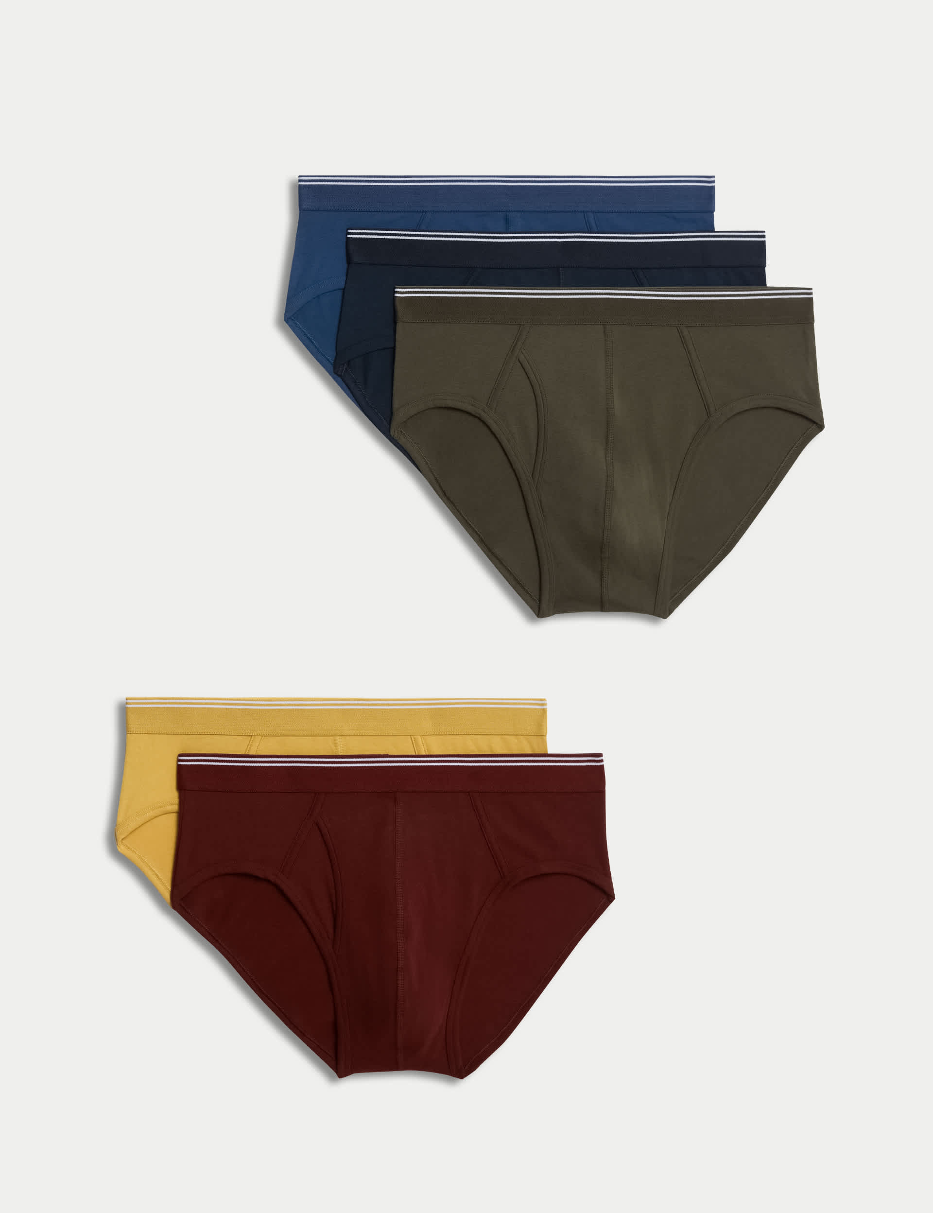 M&S Men's 5pk Cotton Rich Cool & Fresh Briefs - Multi, Multi