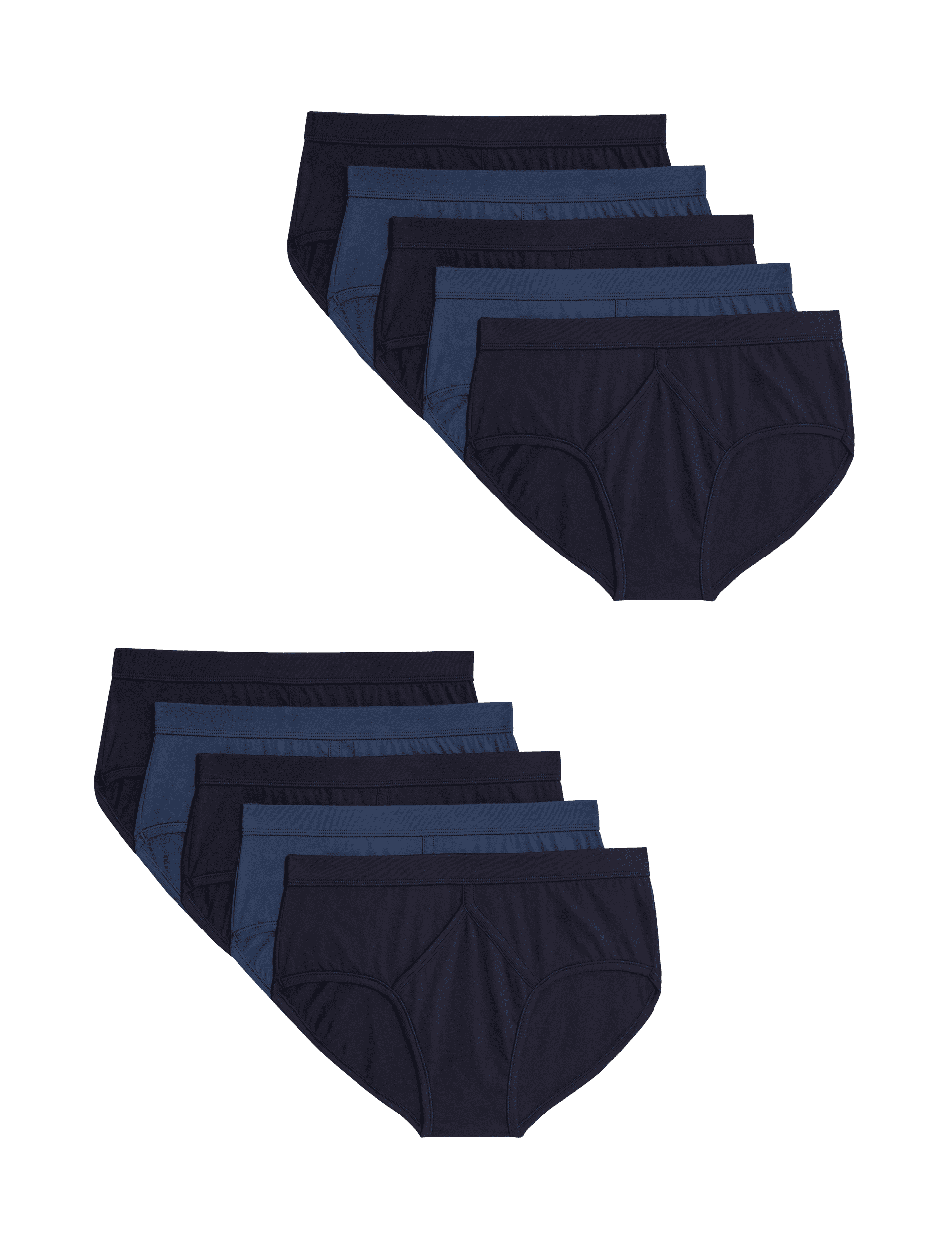 M&S Collection Men's 10pk Essential Cotton Briefs - M - Navy/Blue, Navy/Blue