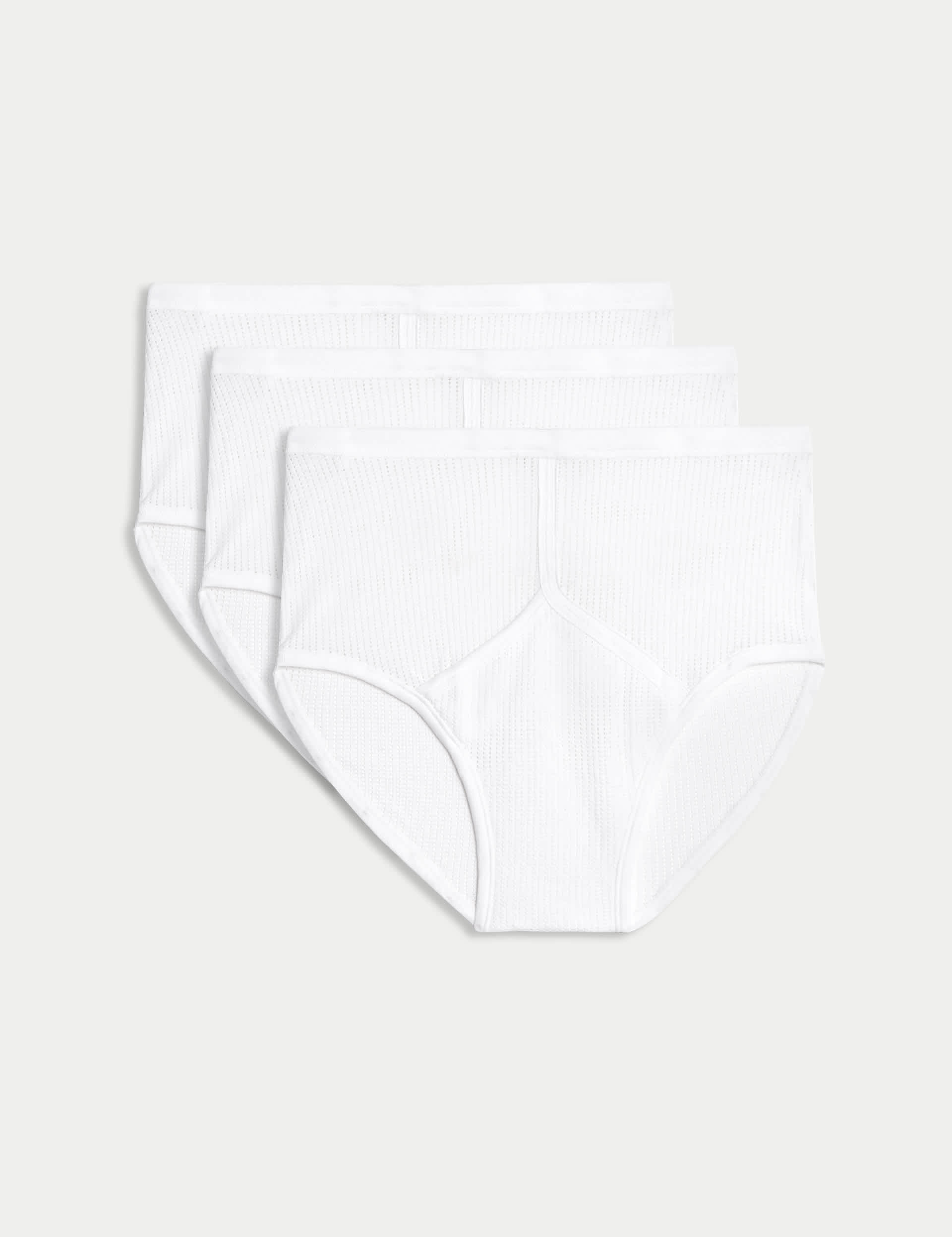 M&S Men's 3pk Pure Cotton StayNew  Mesh Briefs