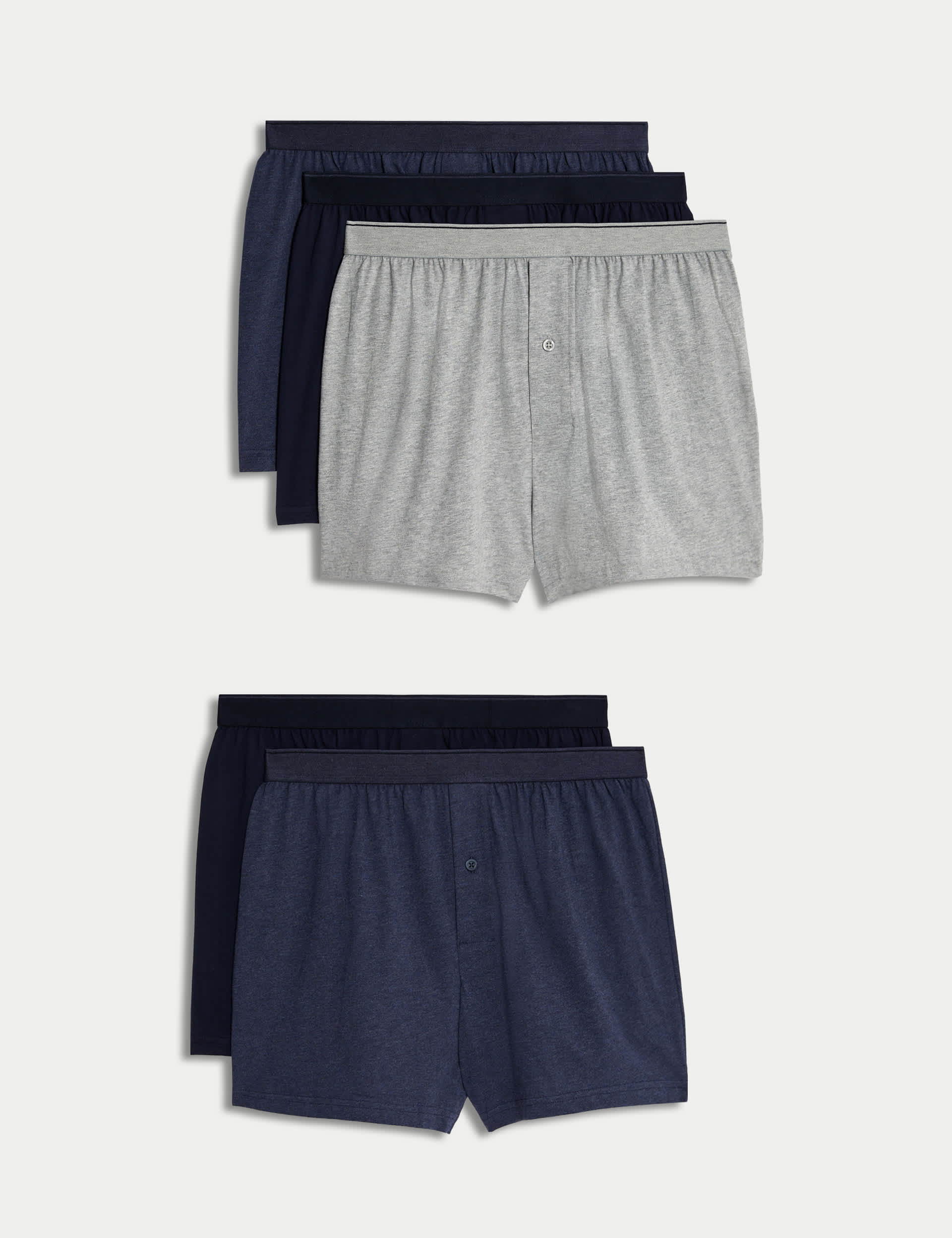 M&S Men's 5pk Pure Cotton Cool & Fresh  Jersey Boxers