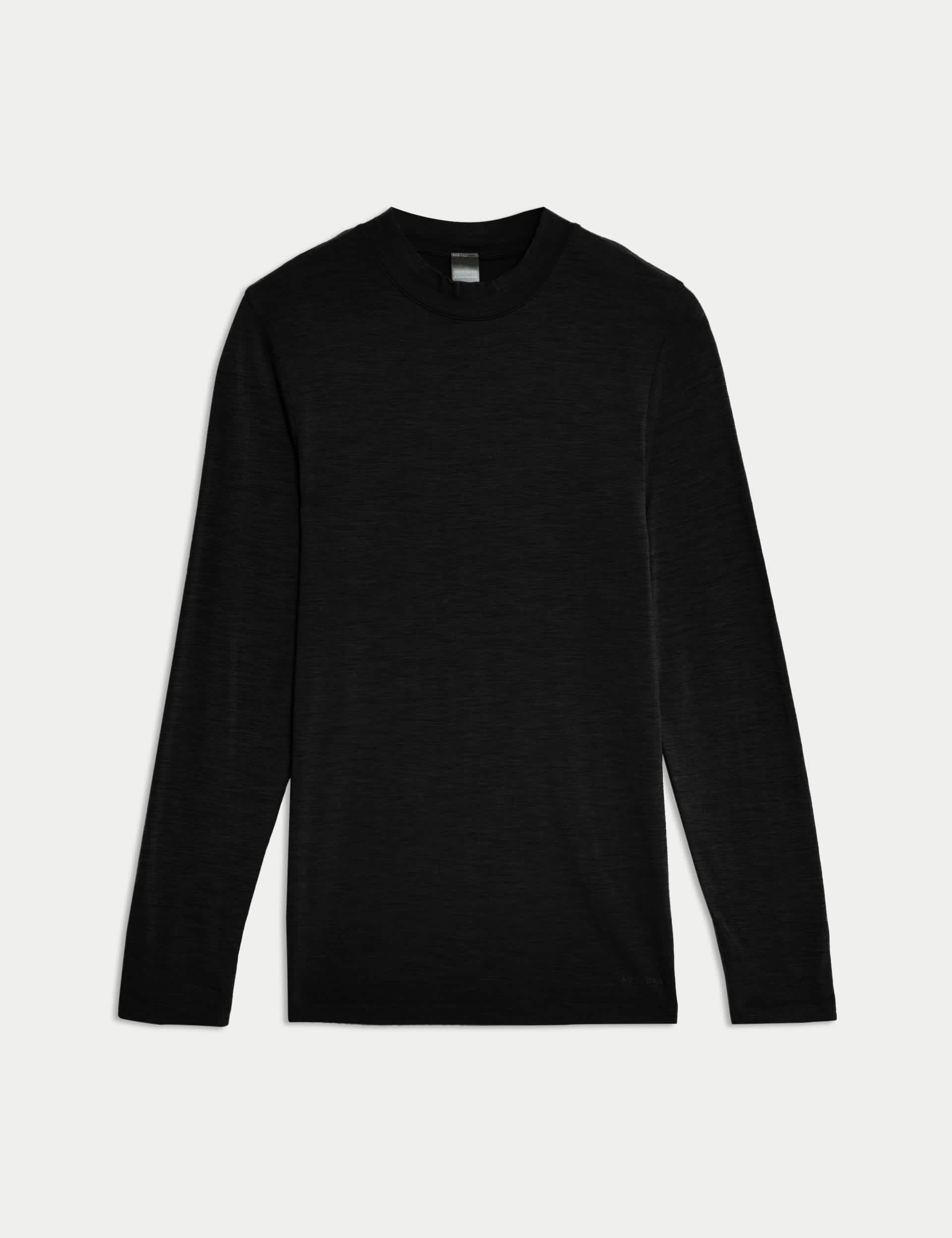 Autograph Men's Maximum Warmth Merino Wool Rich Long Sleeve Thermal Top - Black, Mole,Black