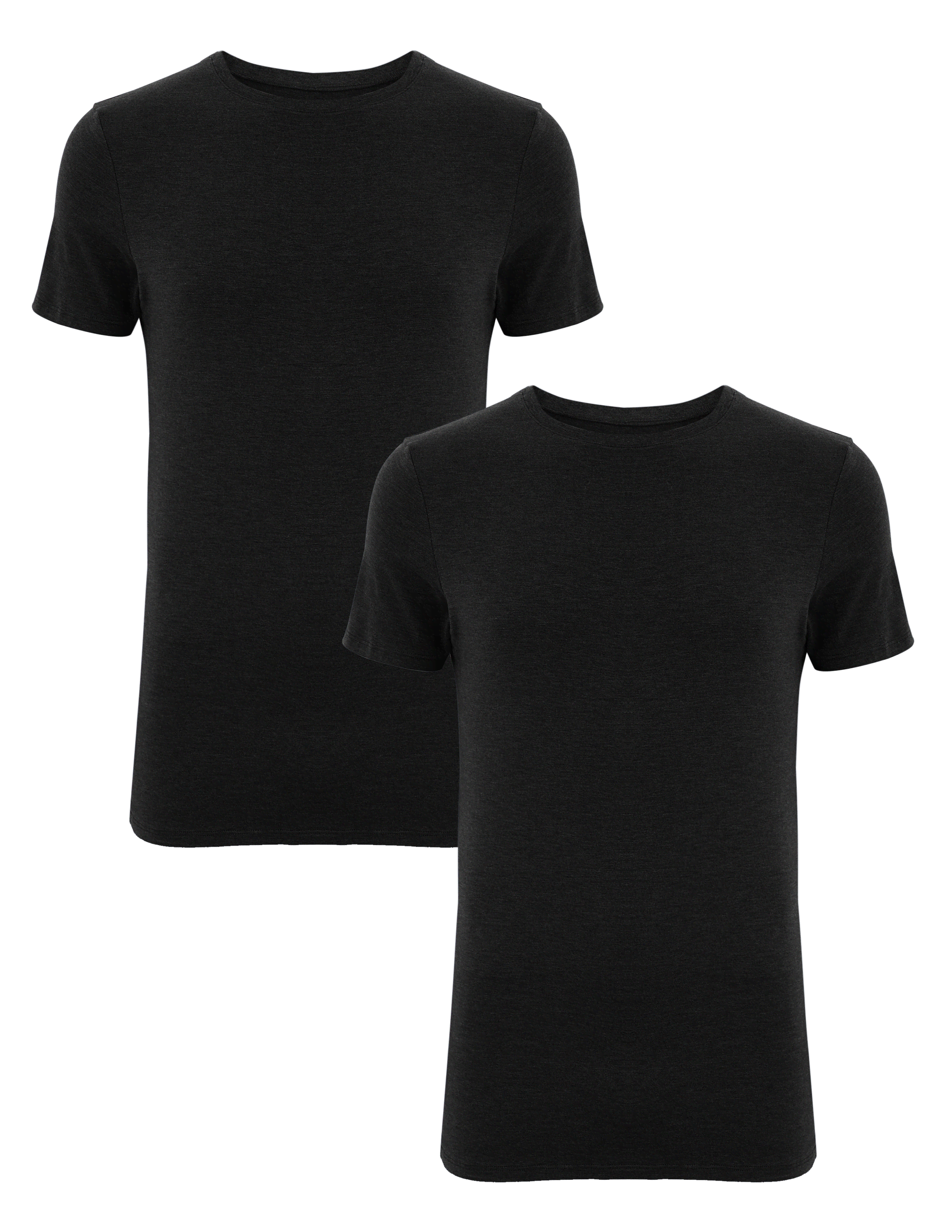 M&S Collection Men's 2 Pack Heatgen Light Thermal Short Sleeve Tops - Black, Black,Ivory,Denim,Burg