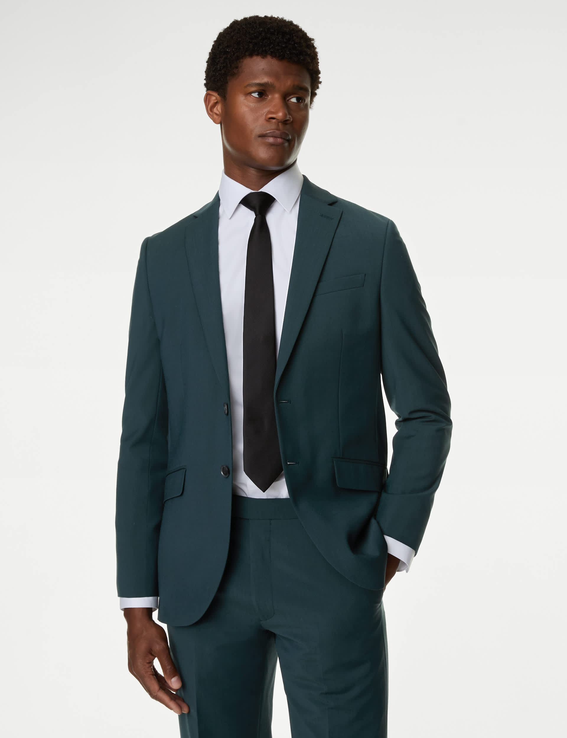 Autograph Men's Tailored Fit Performance Suit Jacket - 42LNG - Petrol Green, Black,Navy,Petrol Green