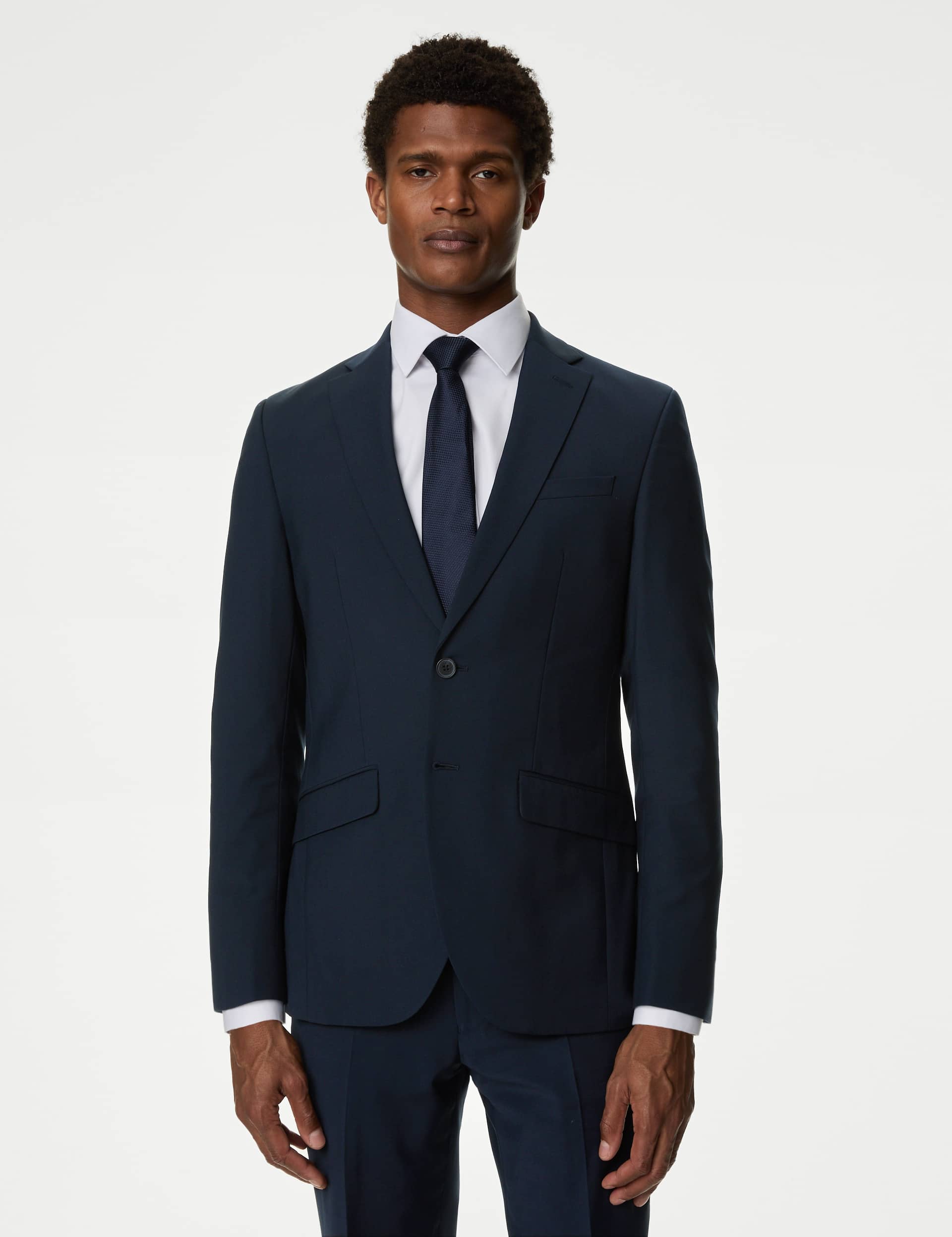 Autograph Men's Slim Fit Performance Stretch Suit Jacket - 38SHT - Navy, Black,Navy