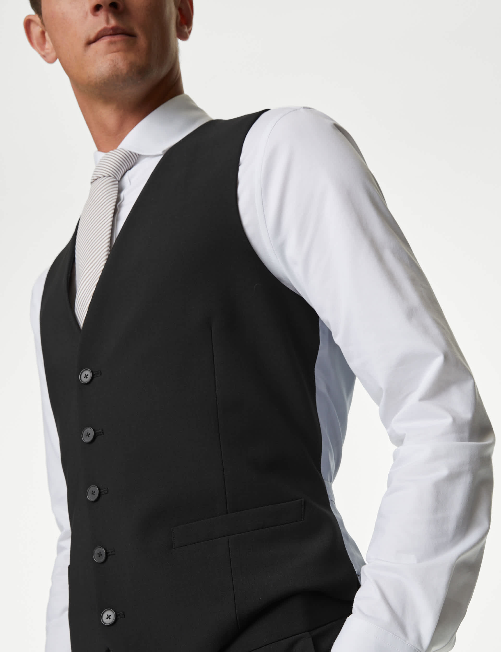 Autograph Men's Wool Rich Waistcoat - 38REG - Black, Black,Navy