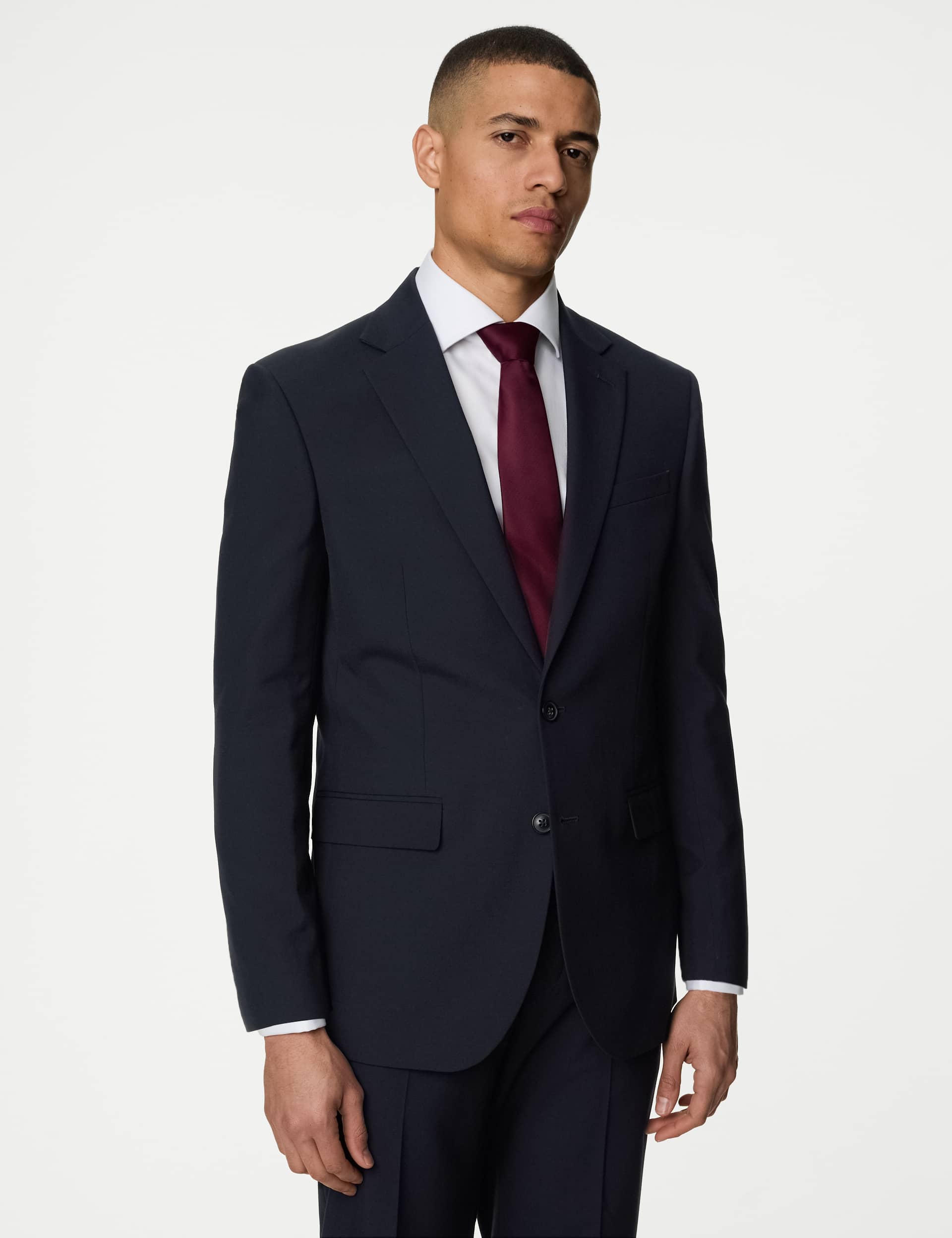 M&S Men's Regular Fit Suit Jacket - 48REG - Navy, Black,Navy