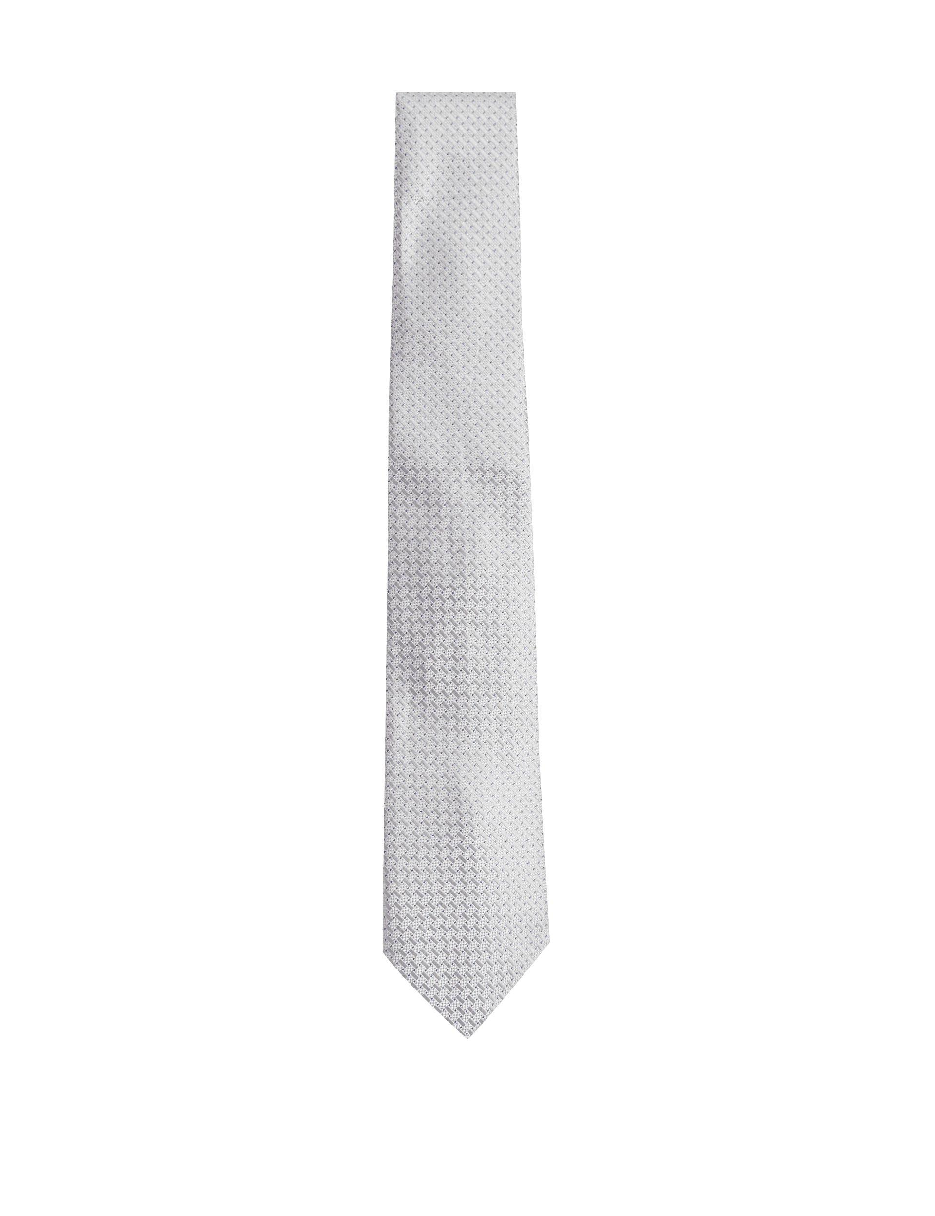 Autograph Men's Slim Textured Pure Silk Tie - one size - Silver, Navy Mix,Silver