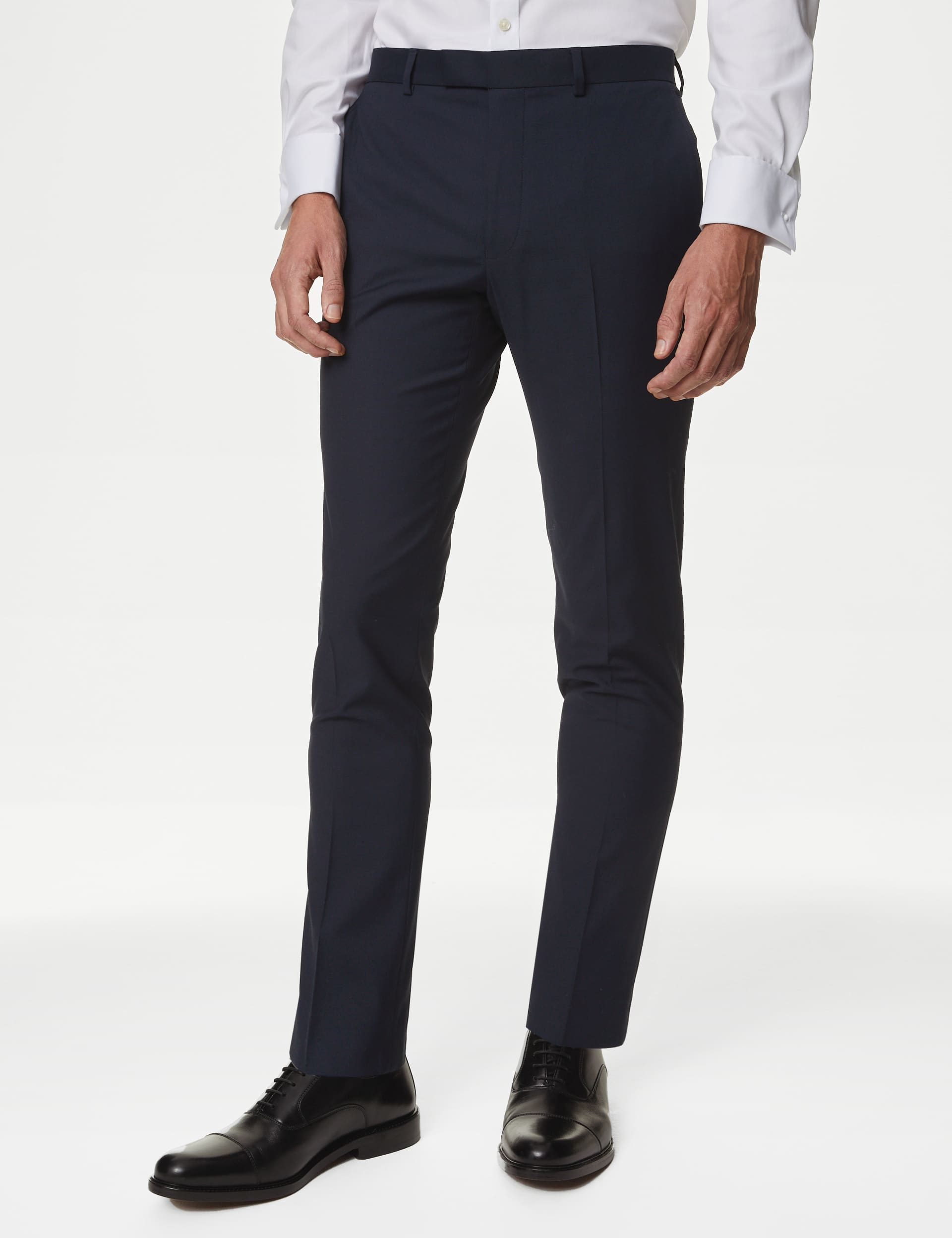 M&S Men's Skinny Fit Stretch Suit Trousers - 32REG - Navy, Charcoal,Black,Navy,Dark Indigo