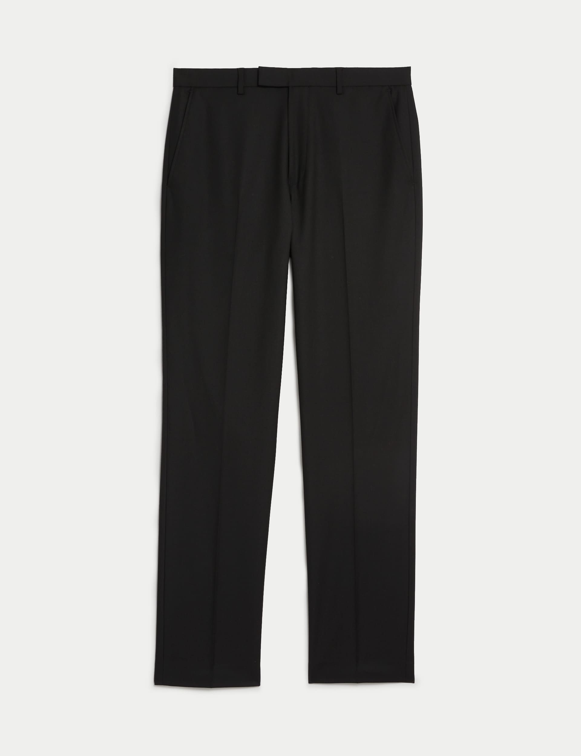 M&S Men's Regular Fit Stretch Suit Trousers - 40LNG - Black, Black,Charcoal,Navy