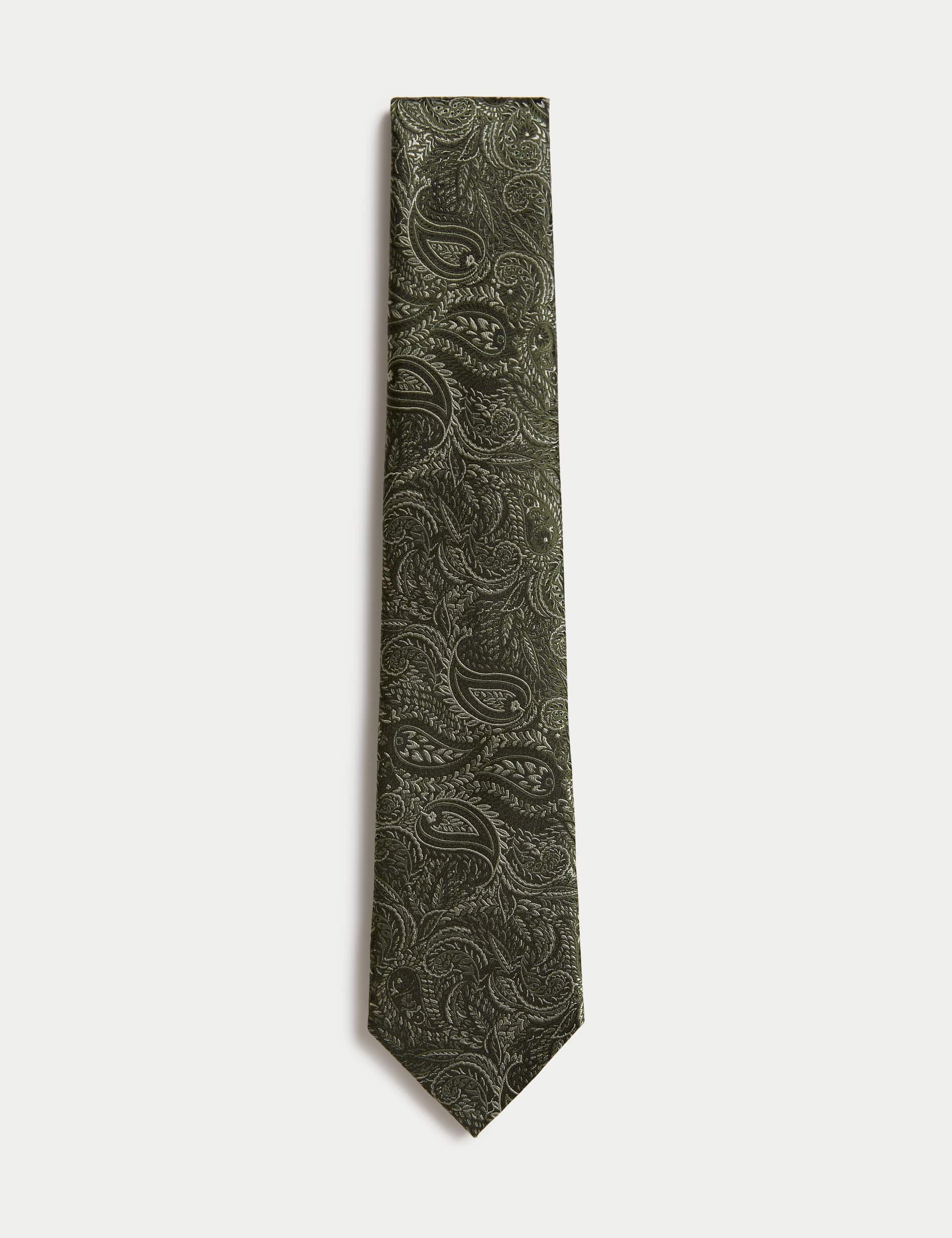 M&S Men's Pure Silk Paisley Tie